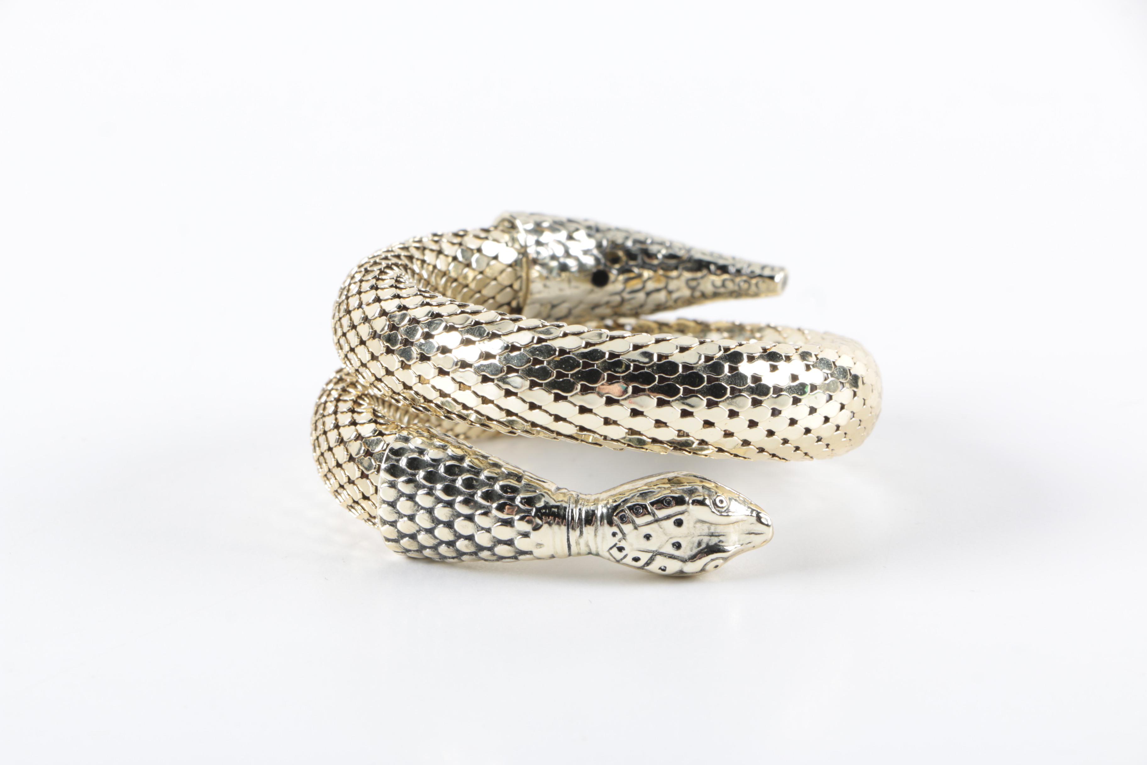 Vintage Whiting & Davis Co. Costume Mesh Snake Bracelet