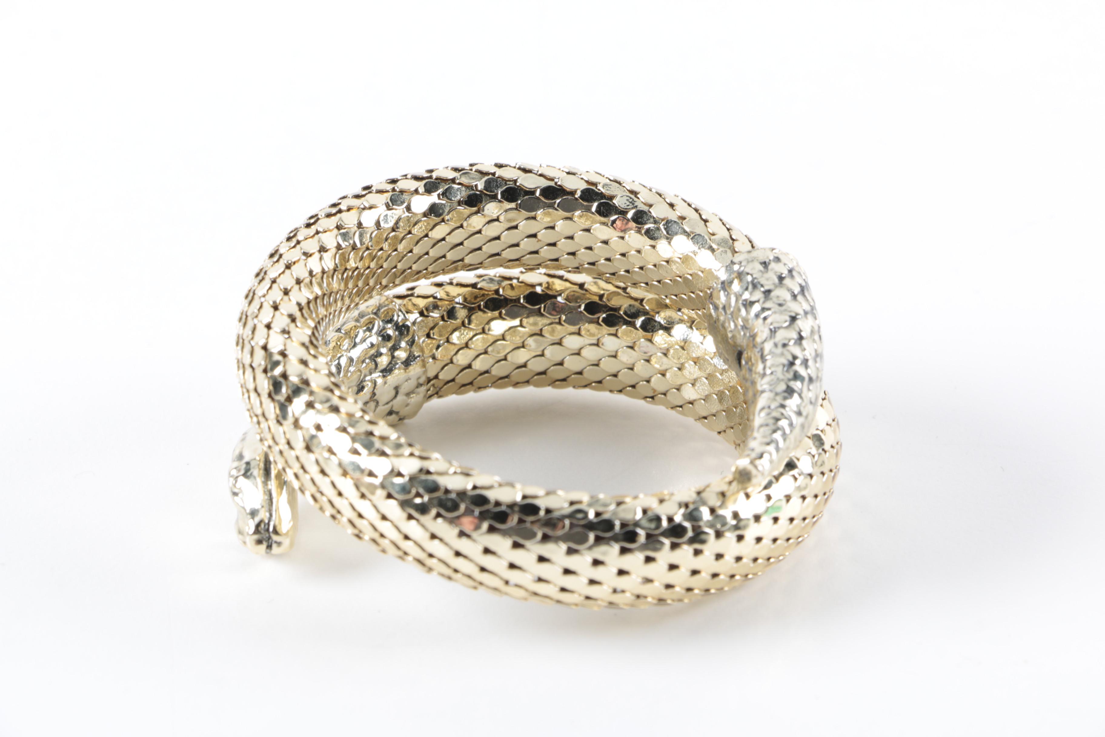 Vintage Whiting & Davis Co. Costume Mesh Snake Bracelet