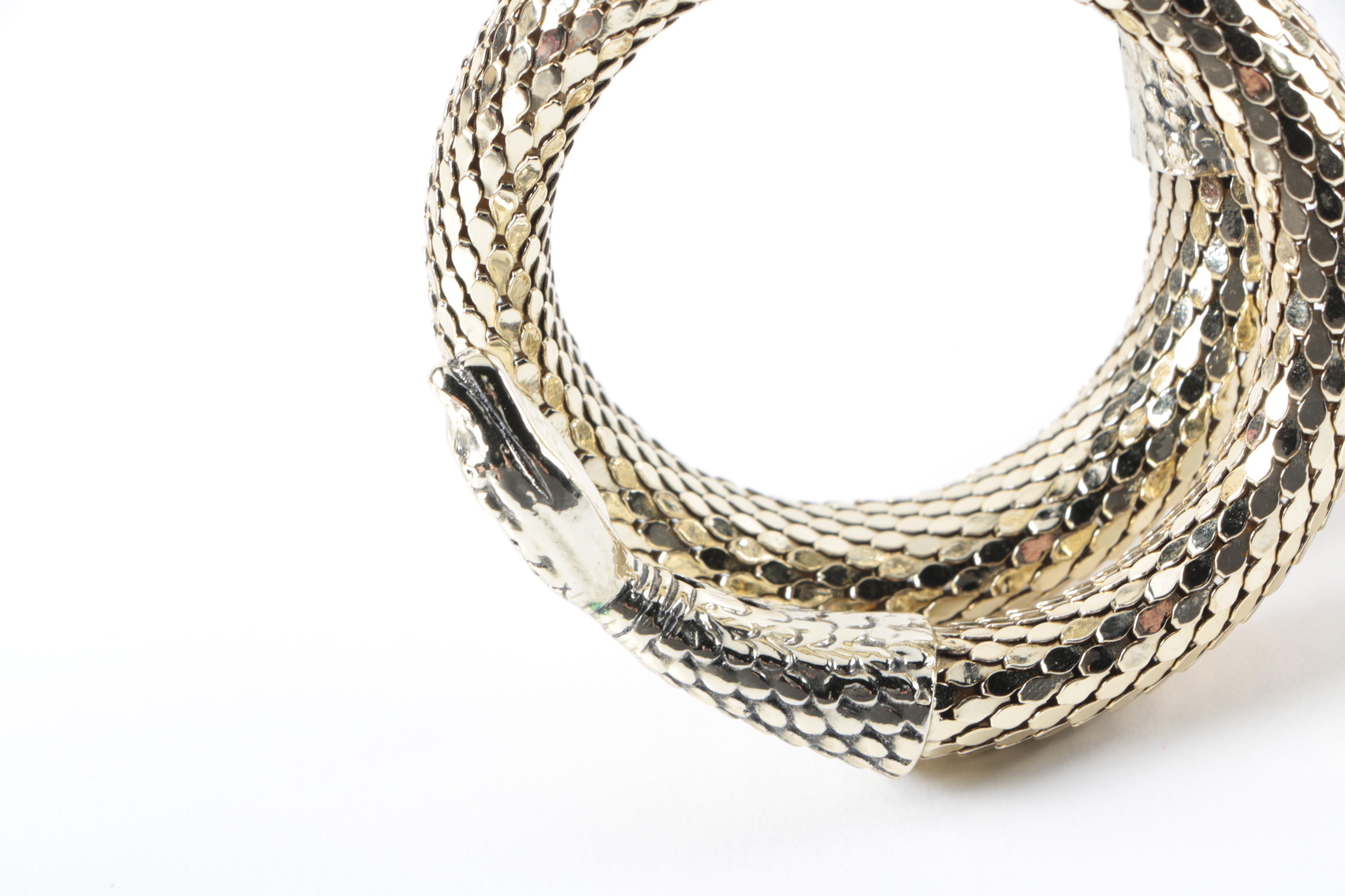 Vintage Whiting & Davis Co. Costume Mesh Snake Bracelet