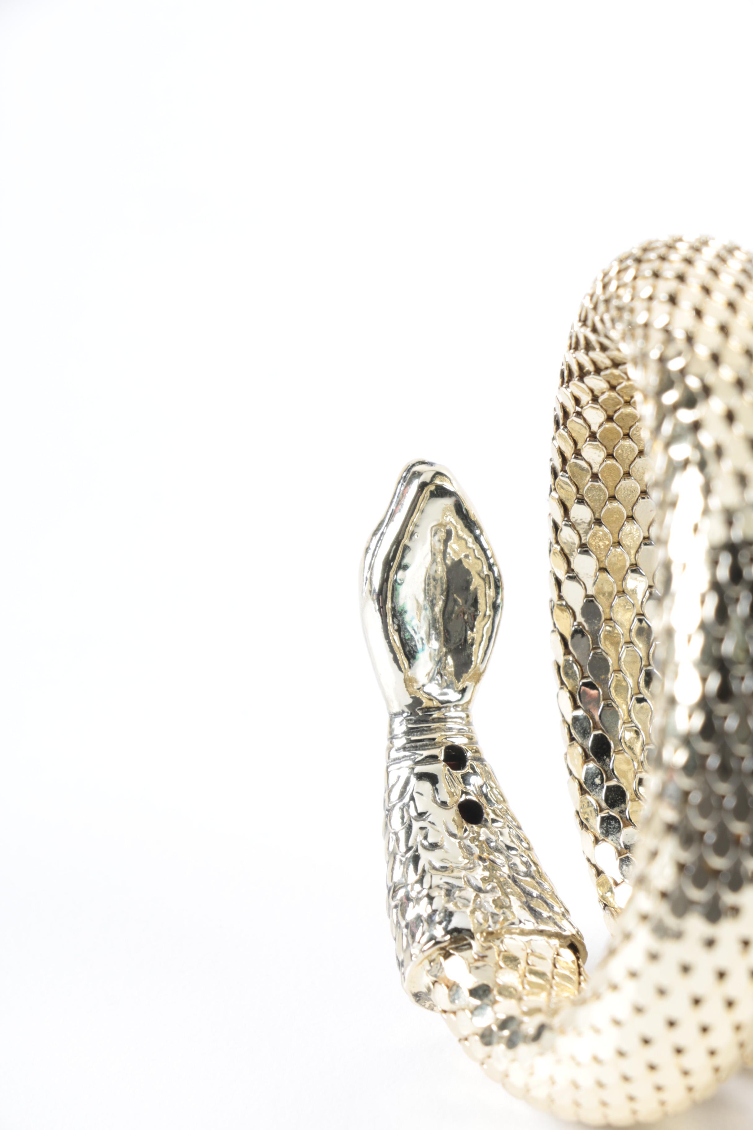 Vintage Whiting & Davis Co. Costume Mesh Snake Bracelet