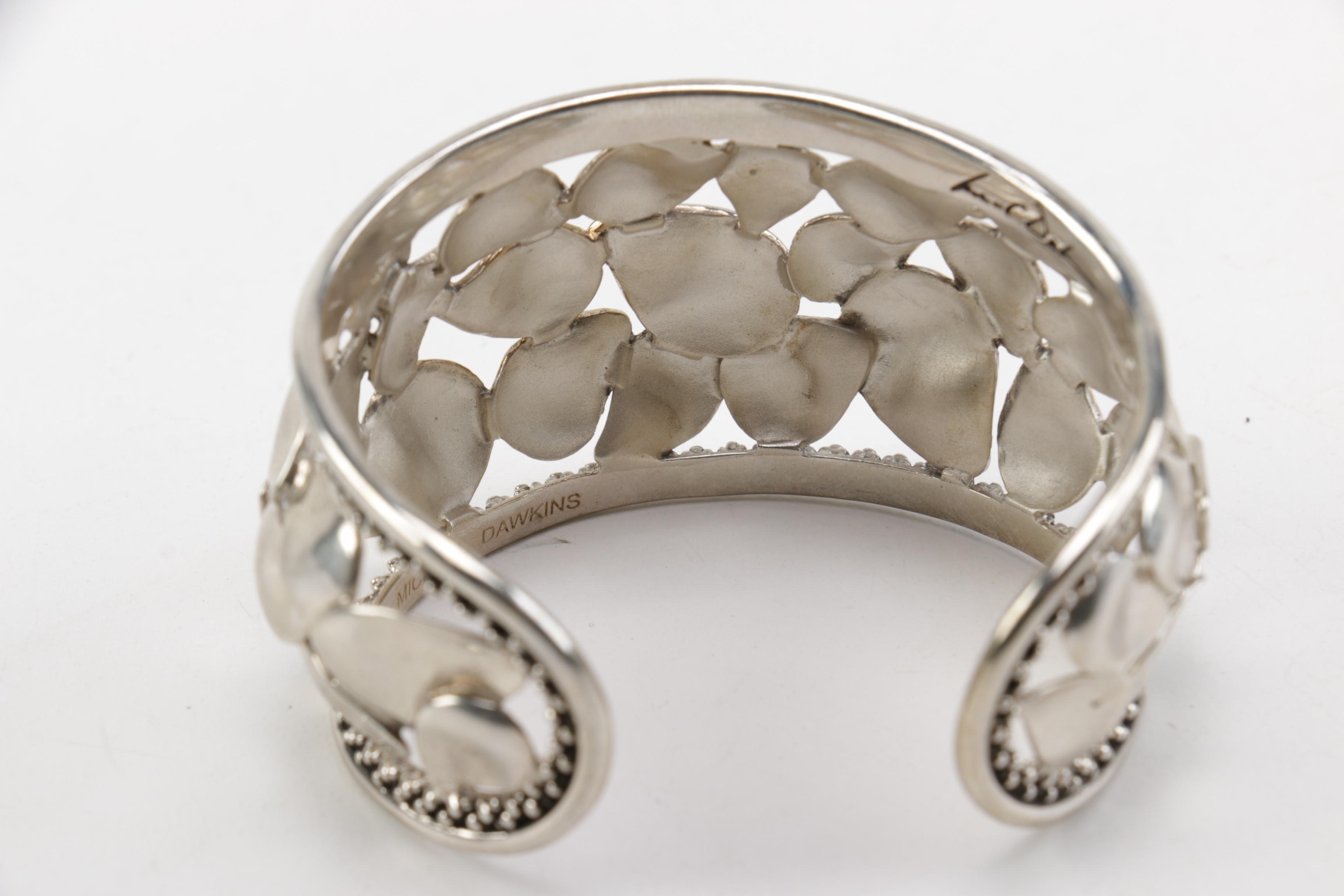 Michael Dawkins Pebbled Sterling Silver Cuff Bracelet
