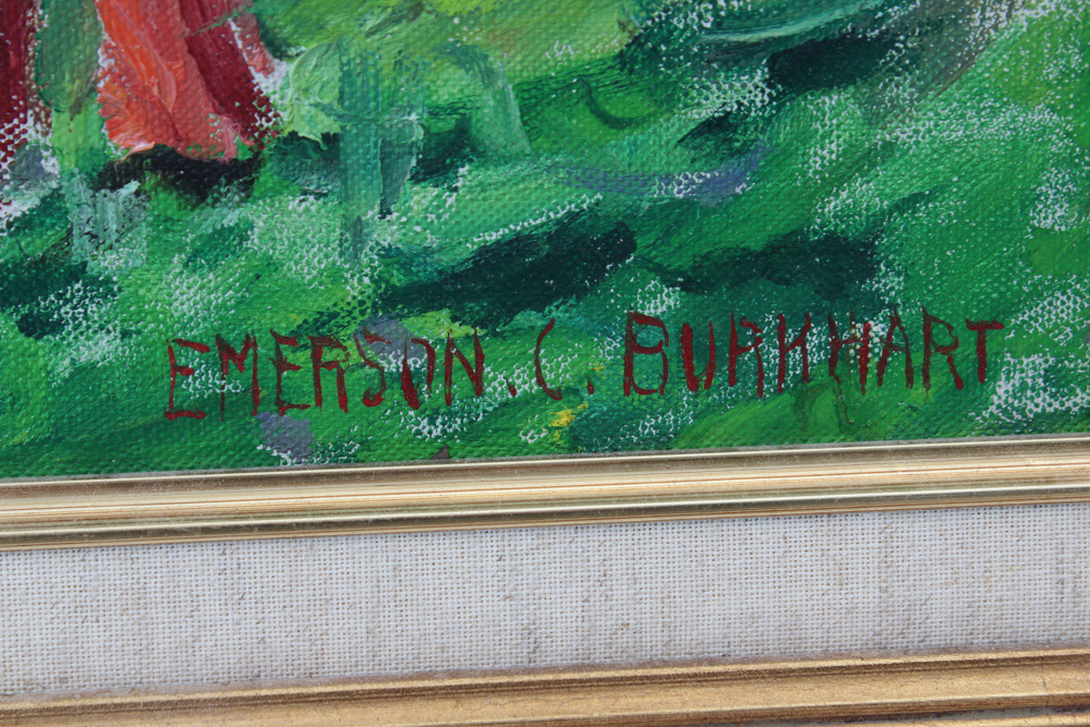 Emerson Burkhart Oil on Canvas "Farm, Sheep Landscape"