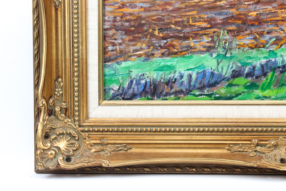 Emerson Burkhart Oil on Canvas "Farm, Sheep Landscape"