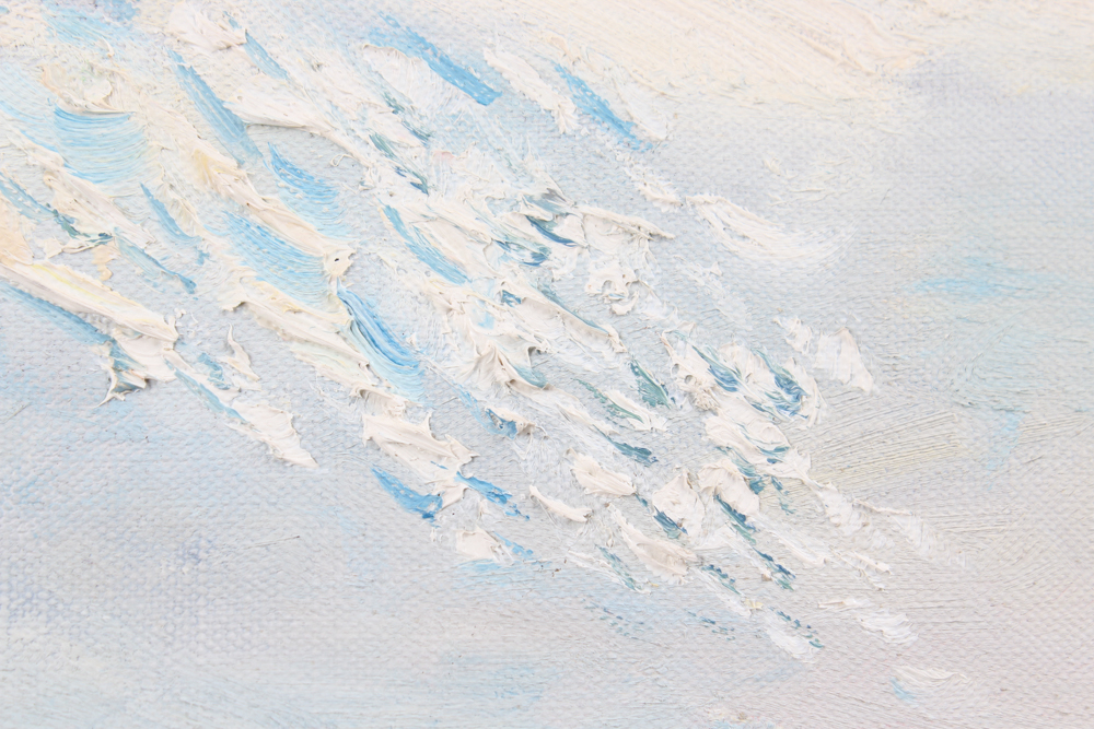 Emerson Burkhart Oil on Canvas "Farm, Sheep Landscape"