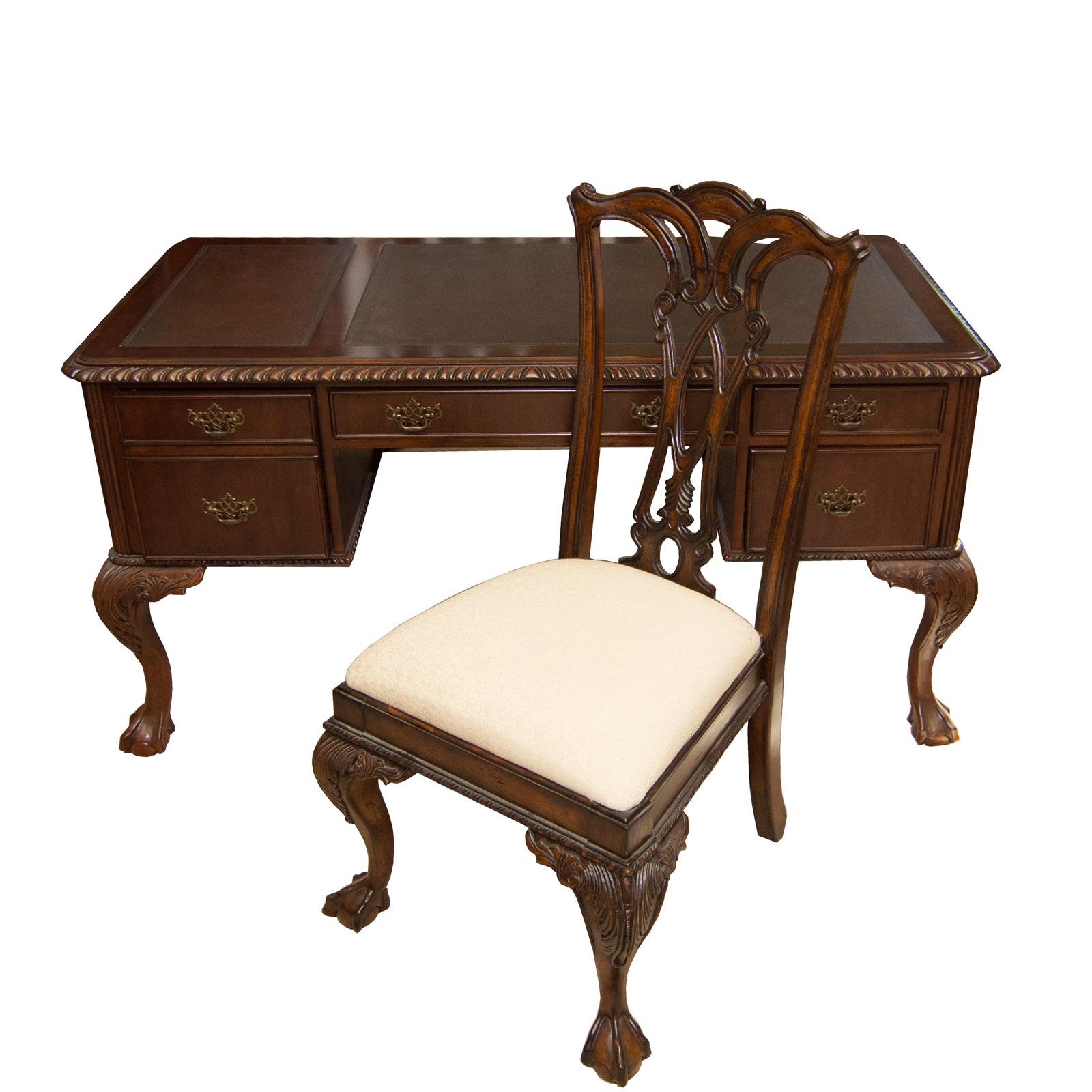 Hooker Furniture "Seven Seas" Collection Chippendale Style Mahogany Desk