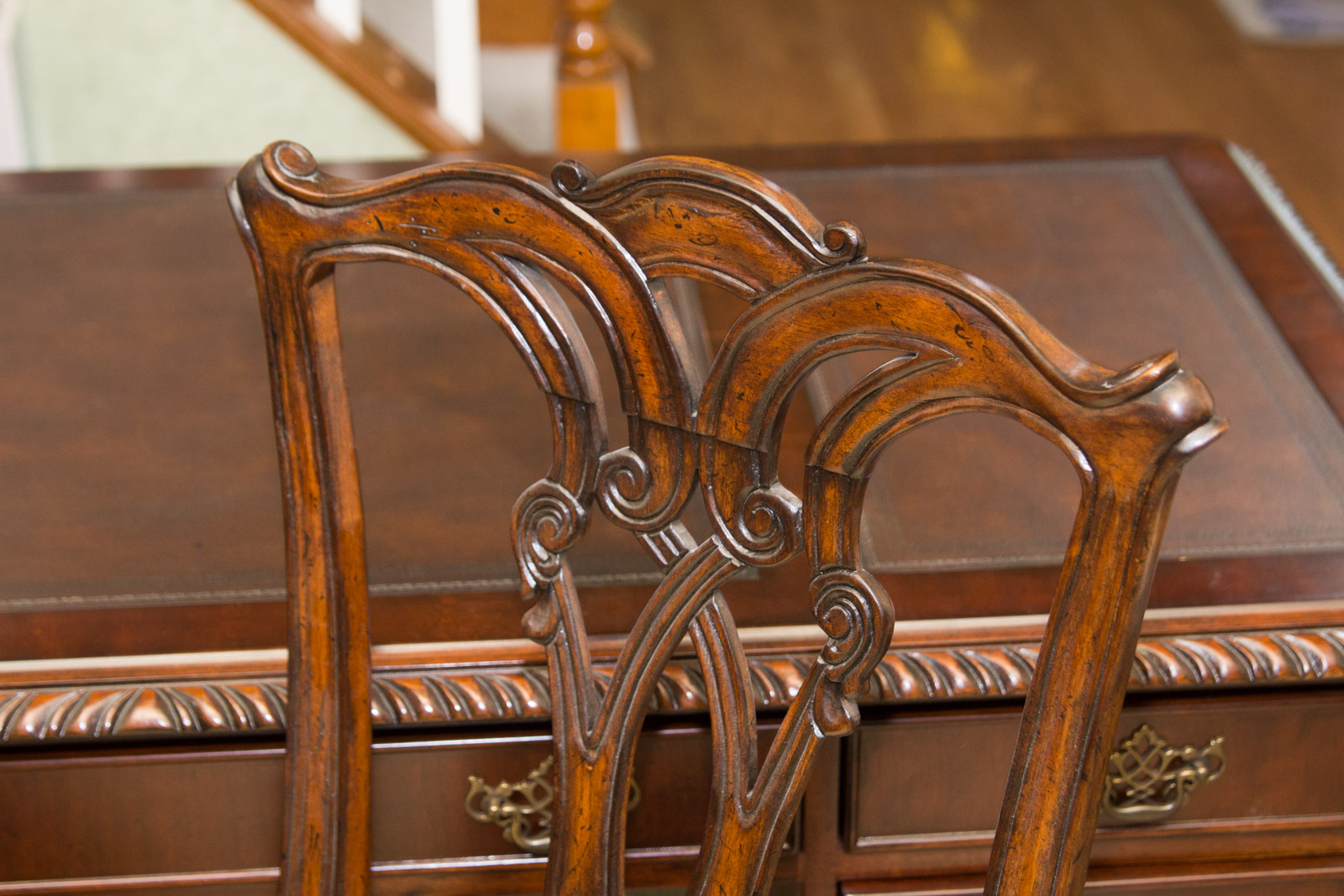 Hooker Furniture "Seven Seas" Collection Chippendale Style Mahogany Desk