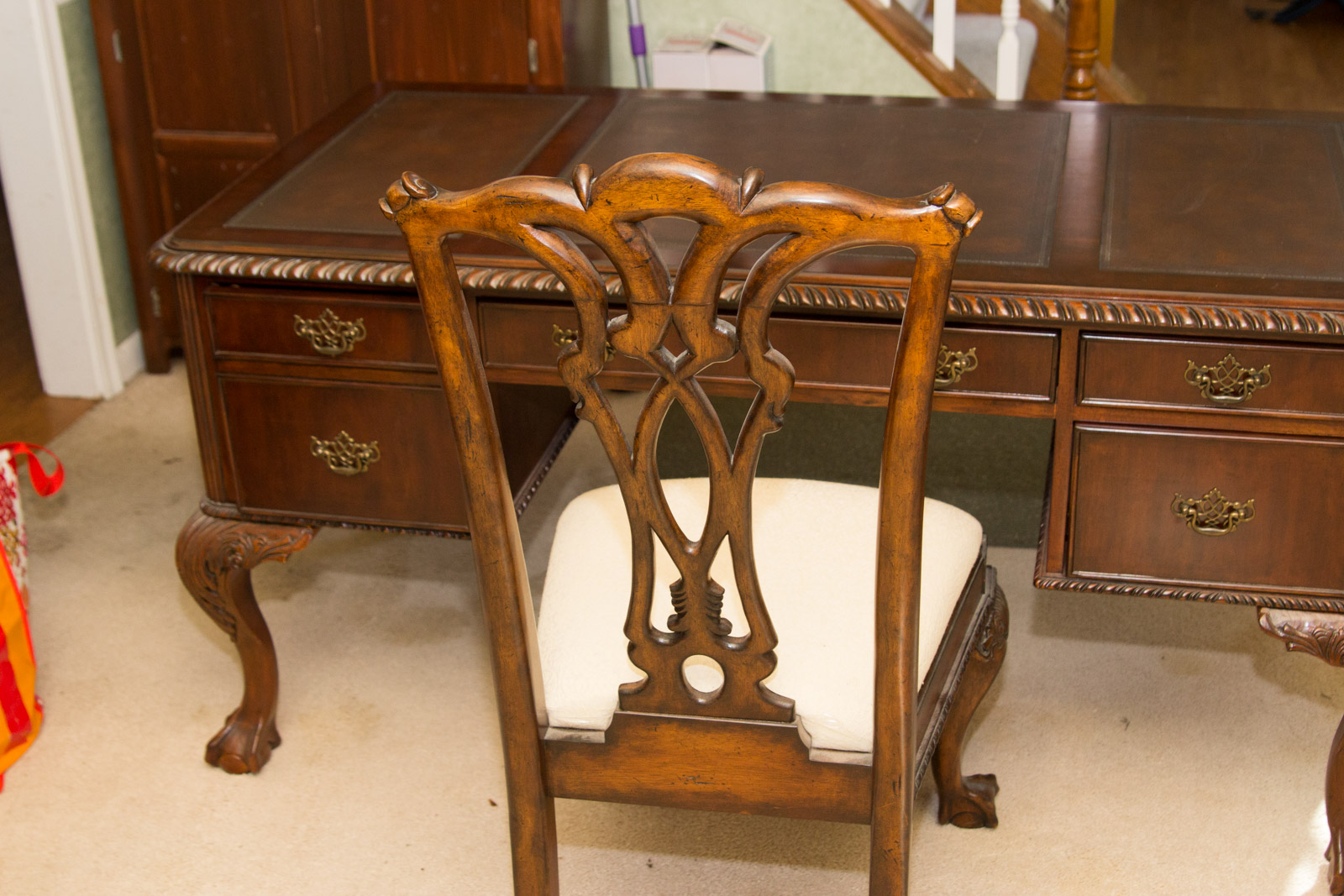 Hooker Furniture "Seven Seas" Collection Chippendale Style Mahogany Desk