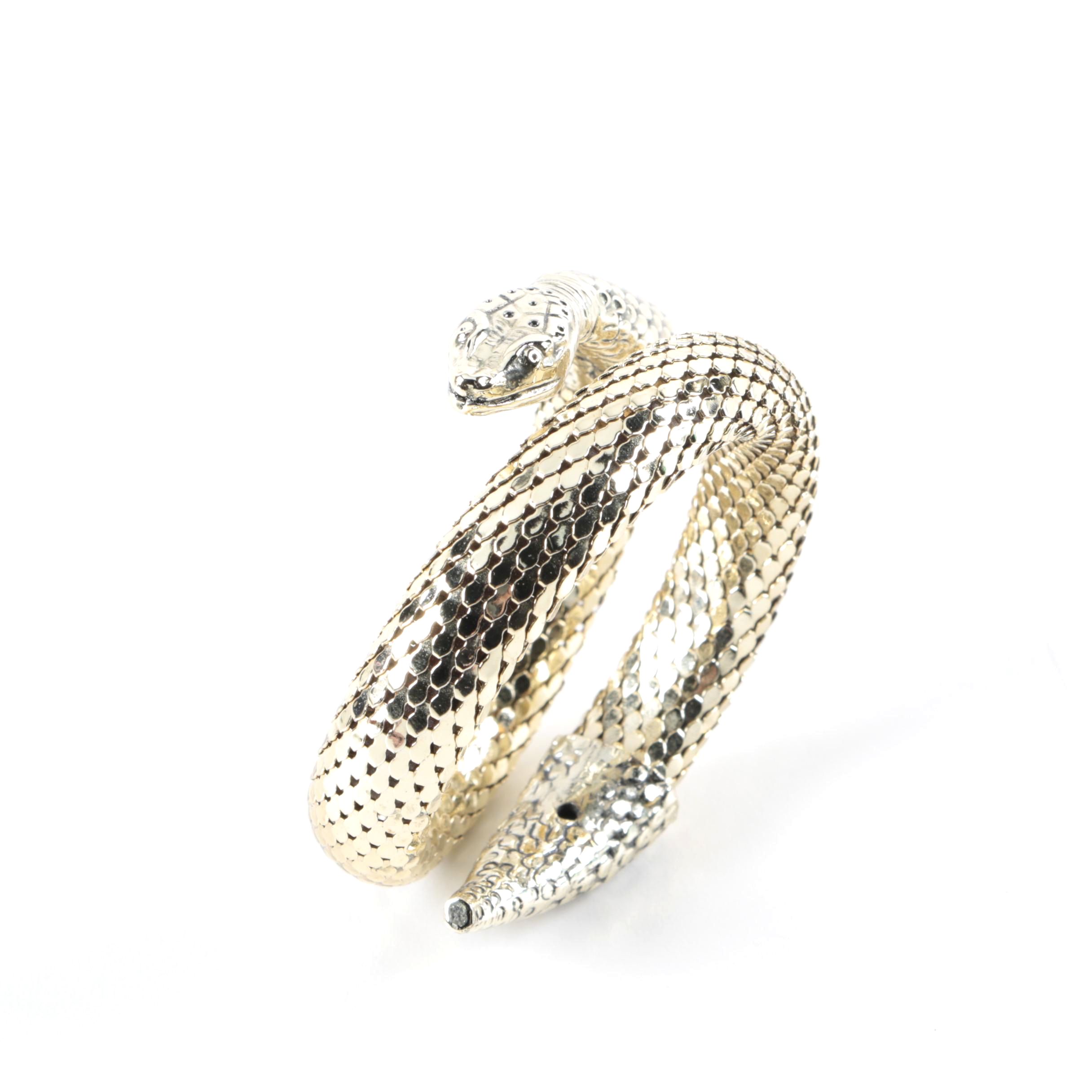 Vintage Whiting & Davis Co. Costume Mesh Snake Bracelet