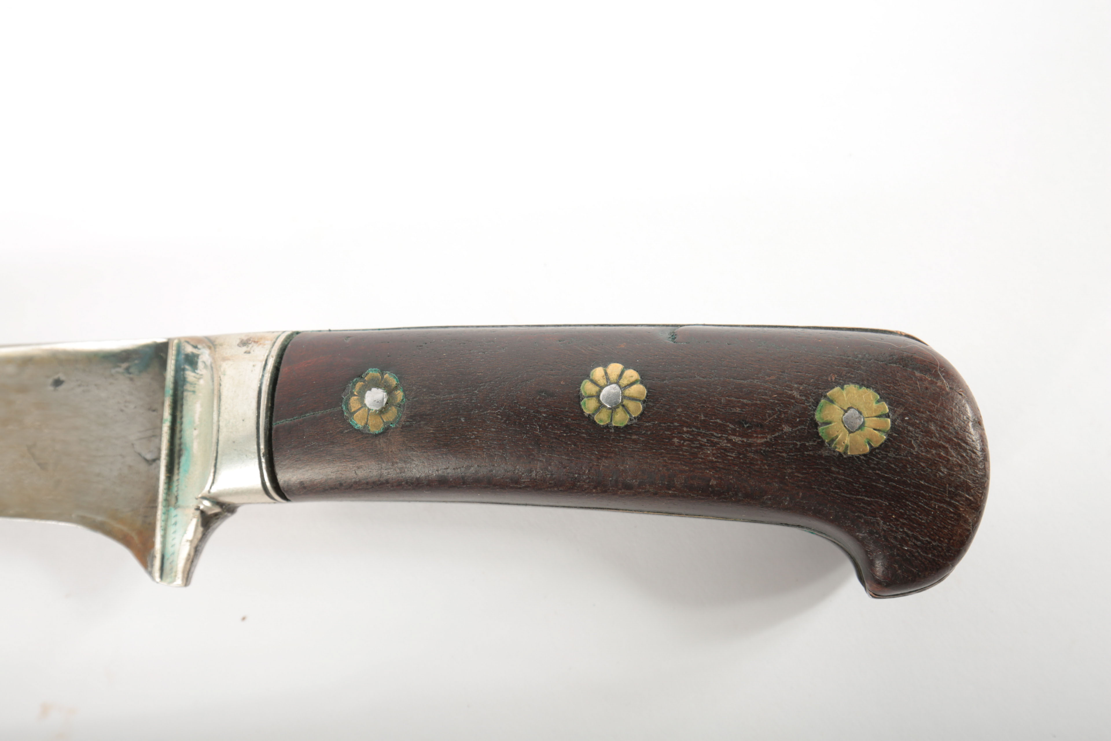 Persian "Kard" with Wood, Leather and Brass Sheath