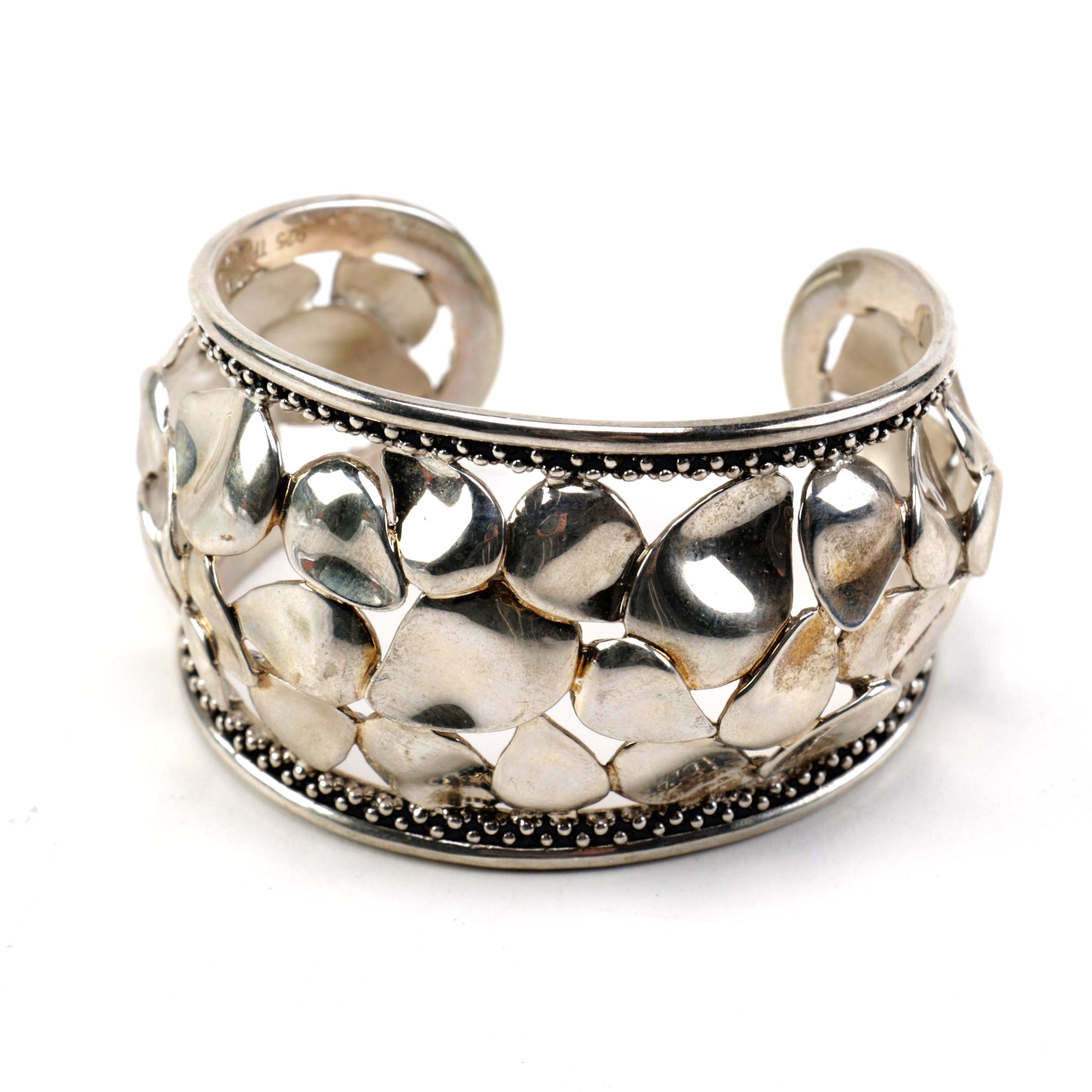 Michael Dawkins Pebbled Sterling Silver Cuff Bracelet