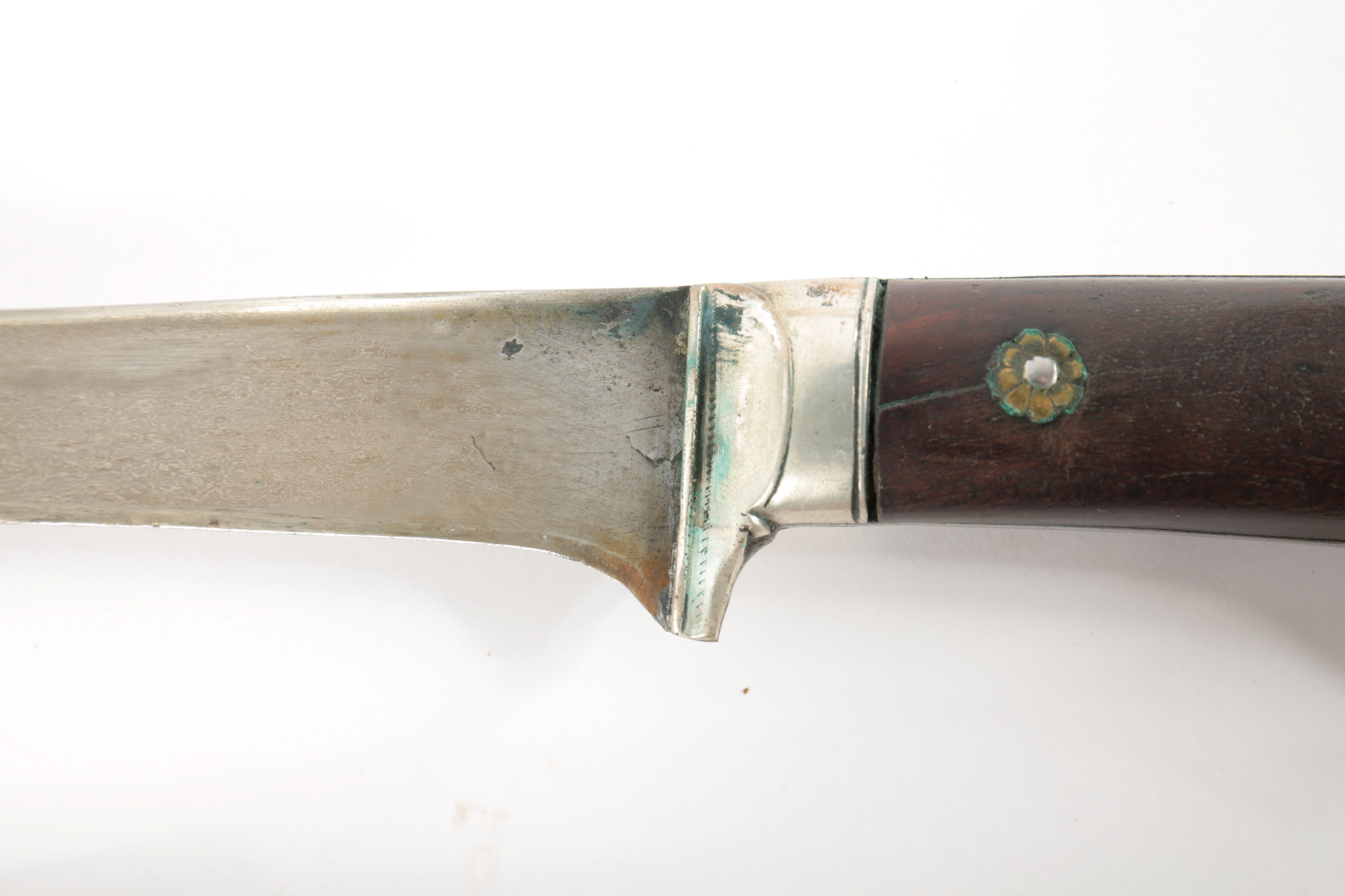 Persian "Kard" with Wood, Leather and Brass Sheath