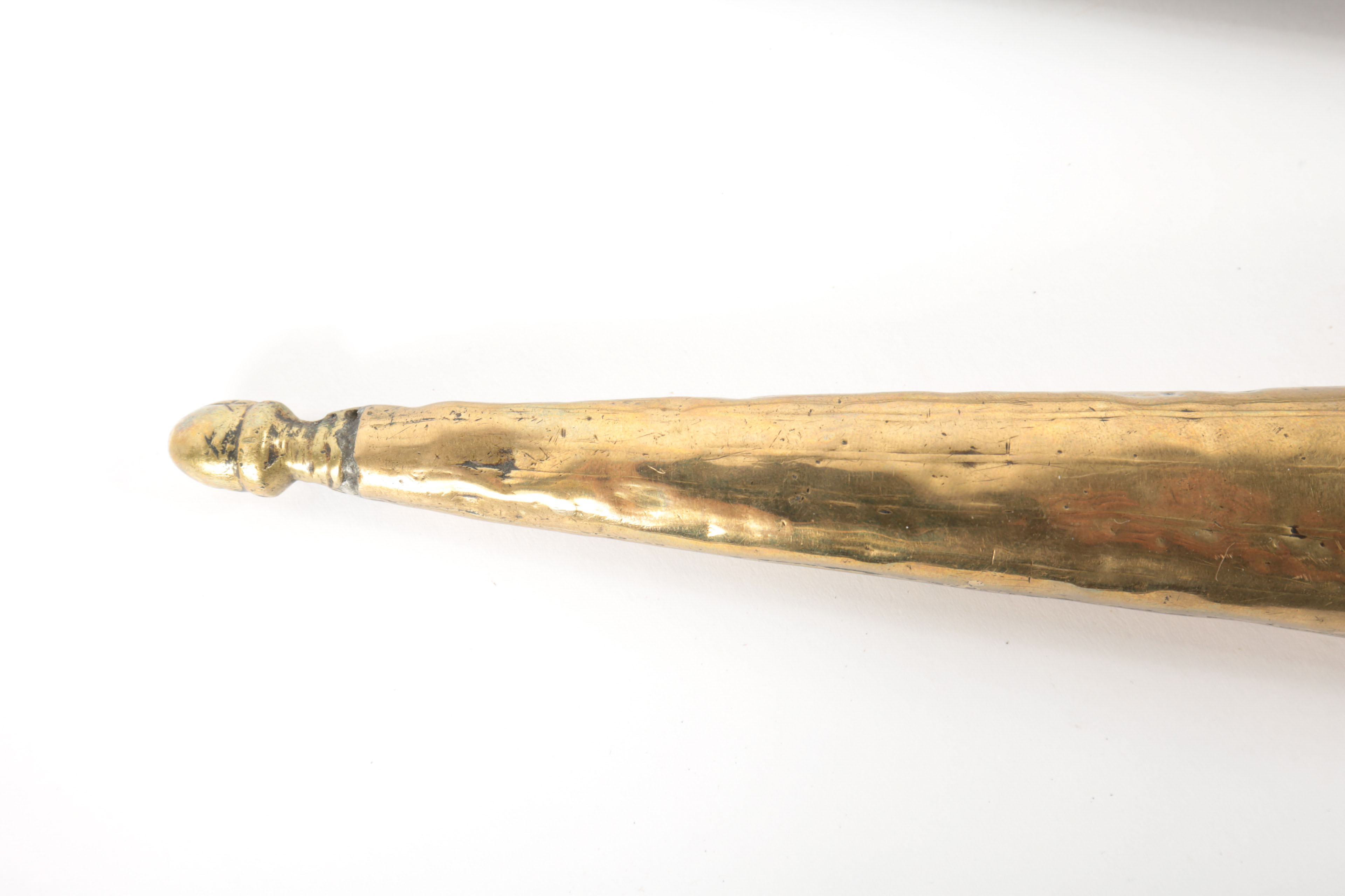 Persian "Kard" with Wood, Leather and Brass Sheath