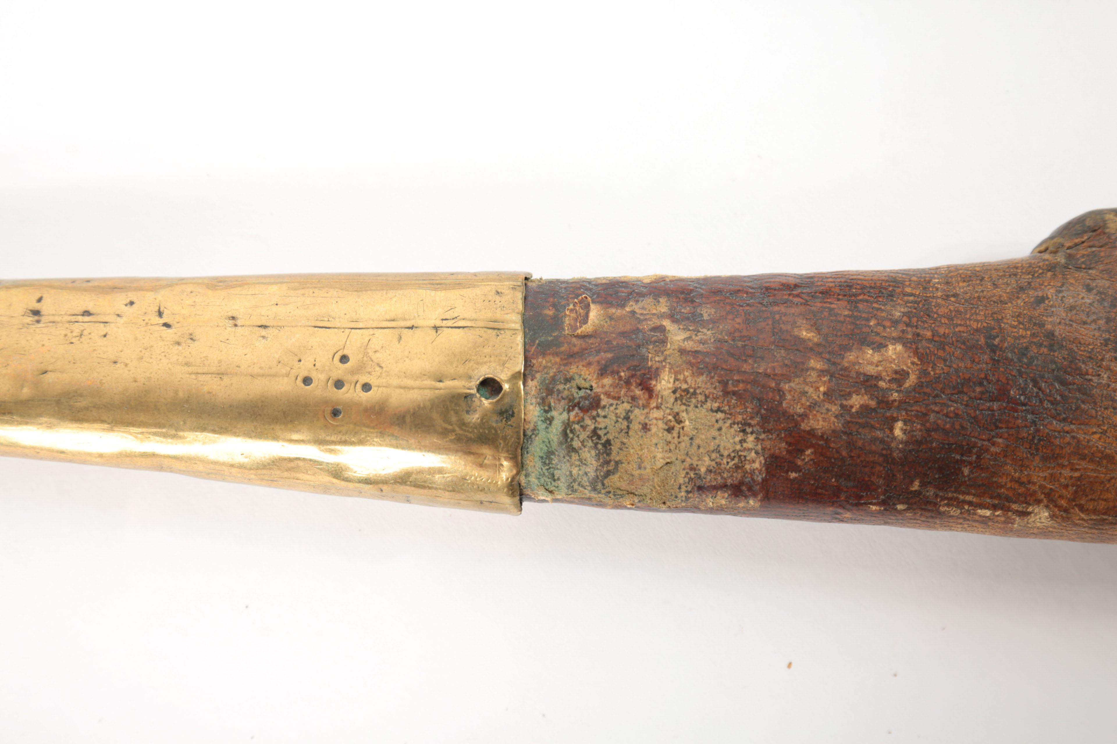 Persian "Kard" with Wood, Leather and Brass Sheath