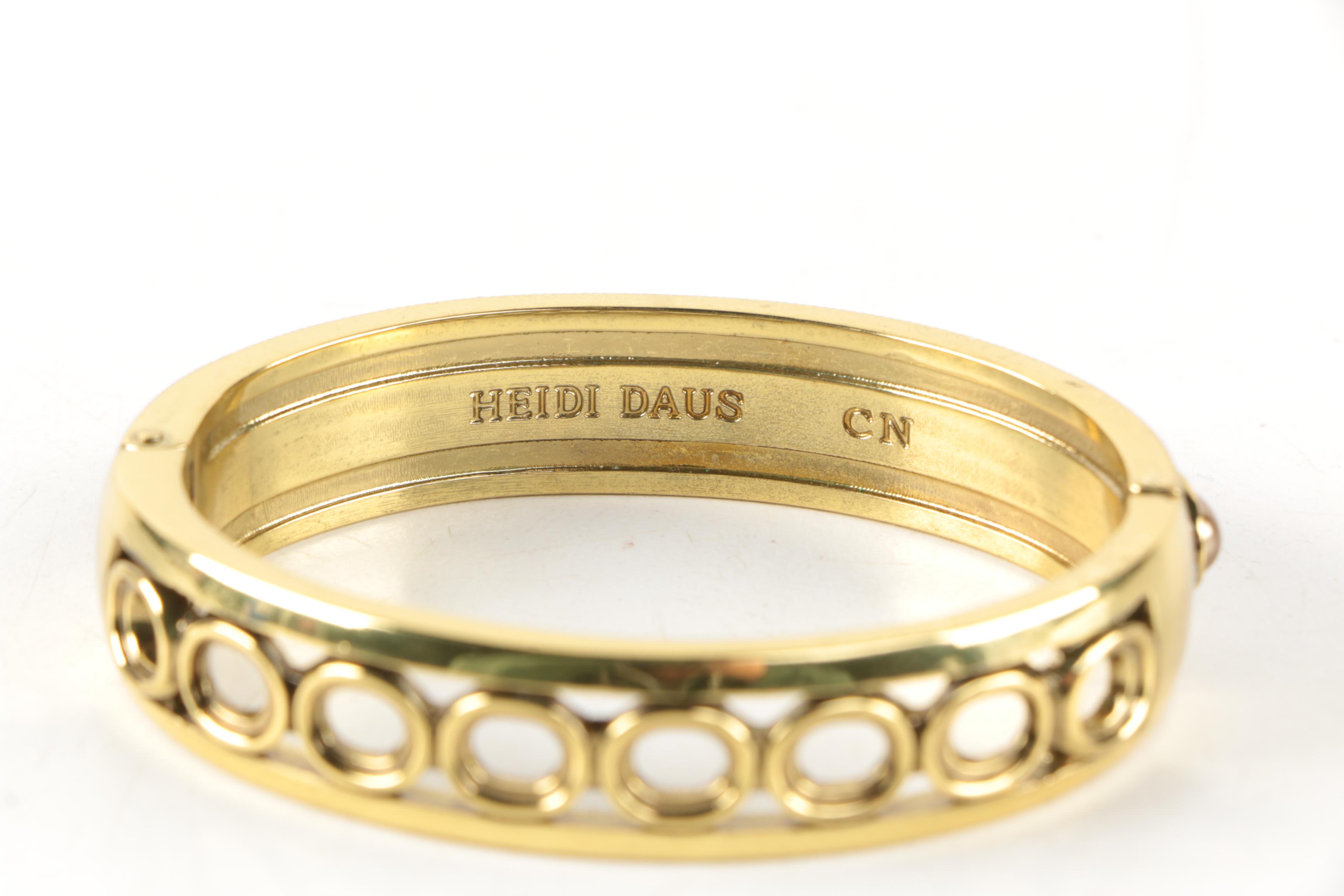Heidi Daus Embellished Gold Tone Bangle Bracelet