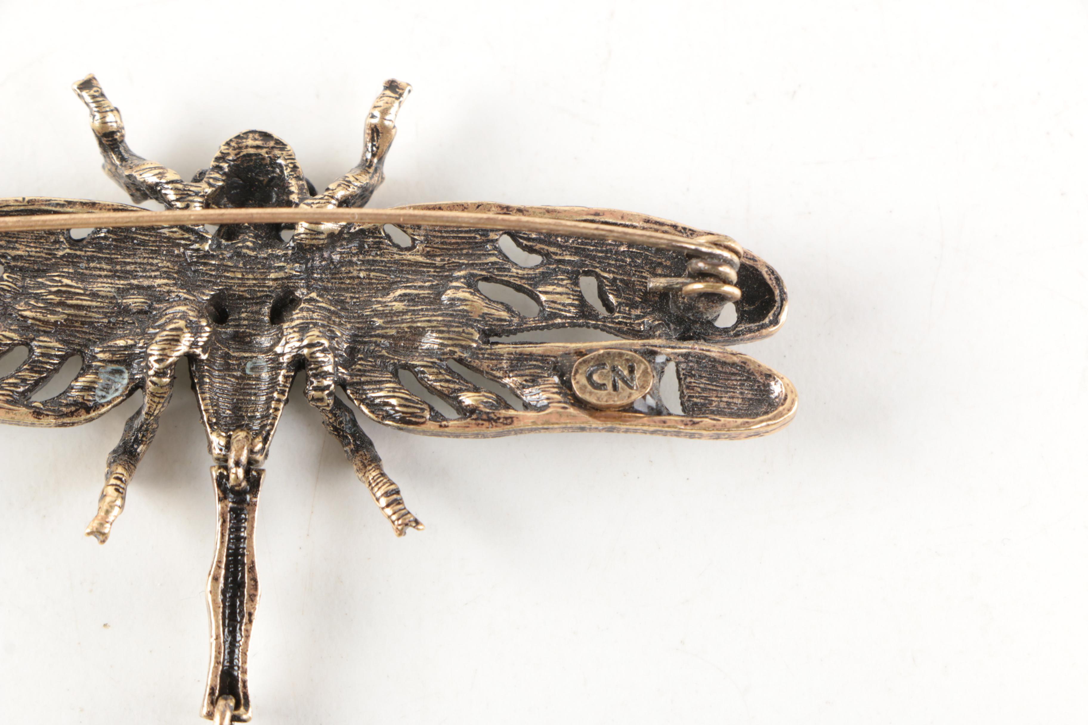 Gecko Bypass Bracelet and Articulated Dragonfly Brooch