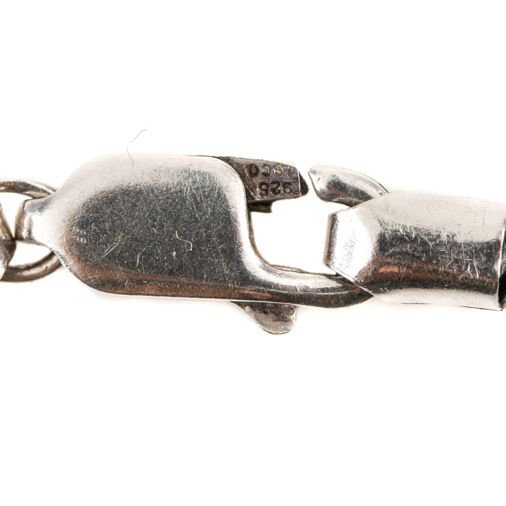 Sterling Silver Hamsa Hand Necklace and Bracelet Selection Including Amber