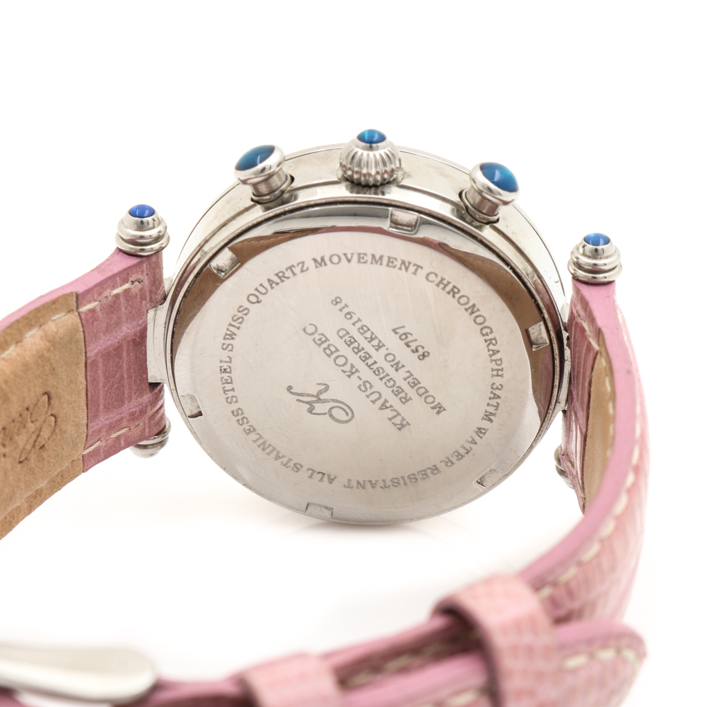 Klaus-Kobec Stainless Steel Diamond Pink Watch