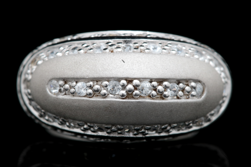 Sterling Silver and White Zircon Ring