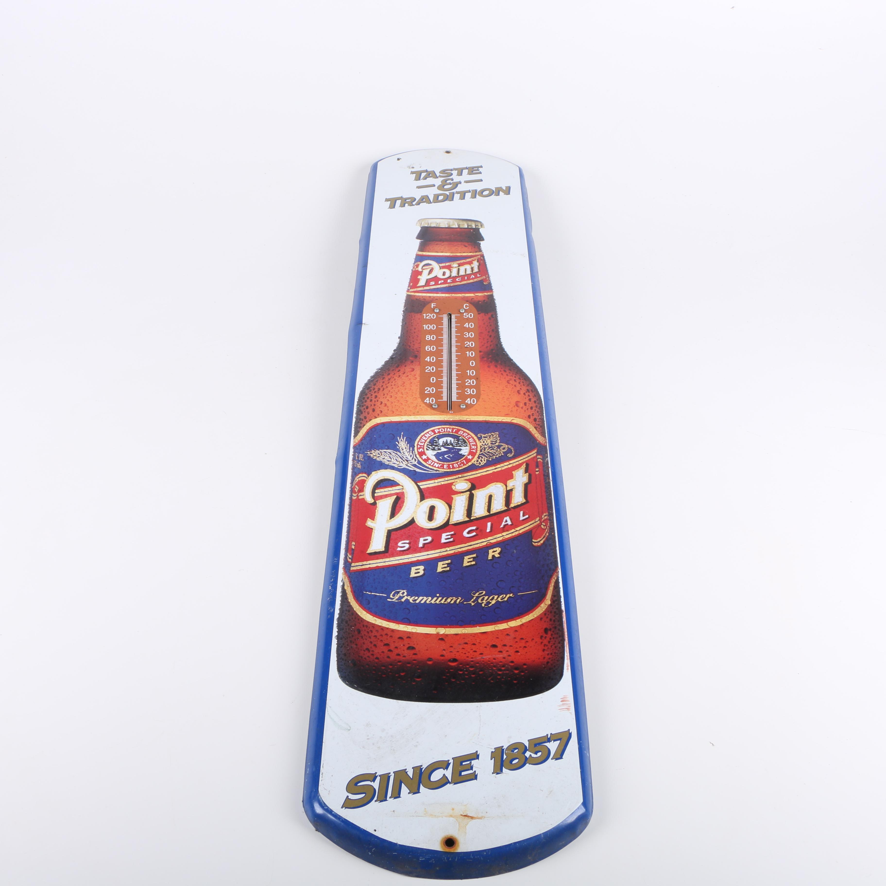 Point Beer Thermometer Sign