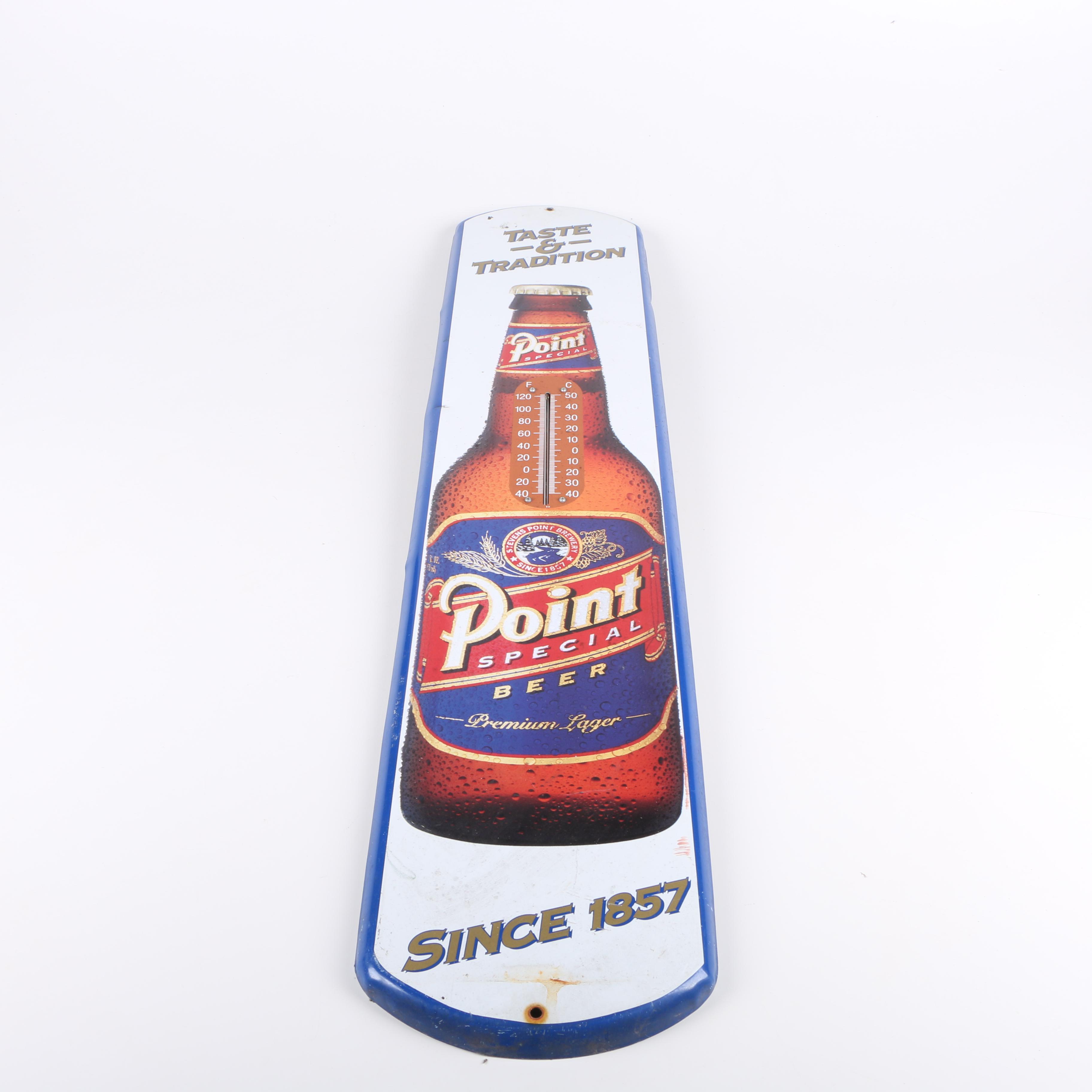 Point Beer Thermometer Sign