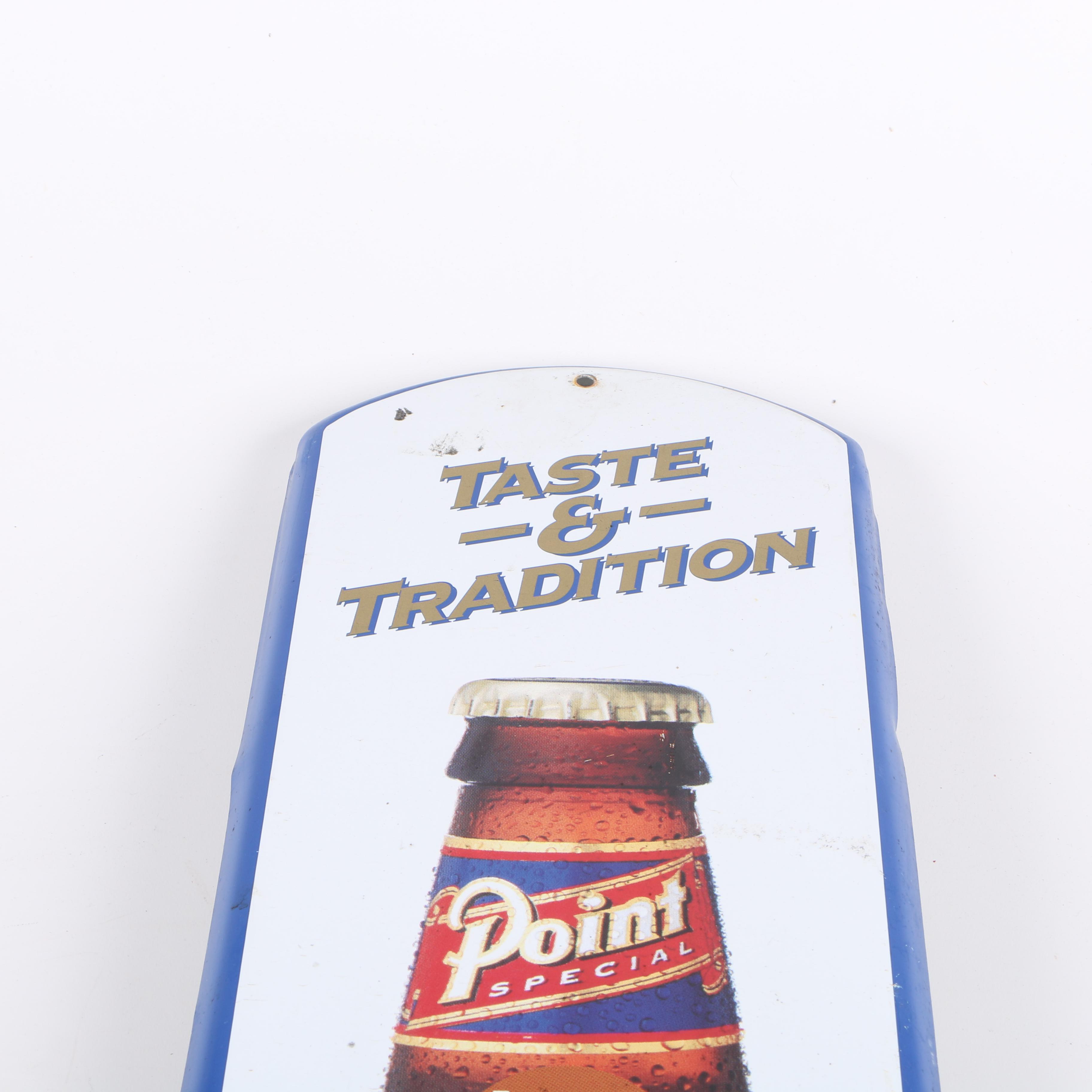 Point Beer Thermometer Sign