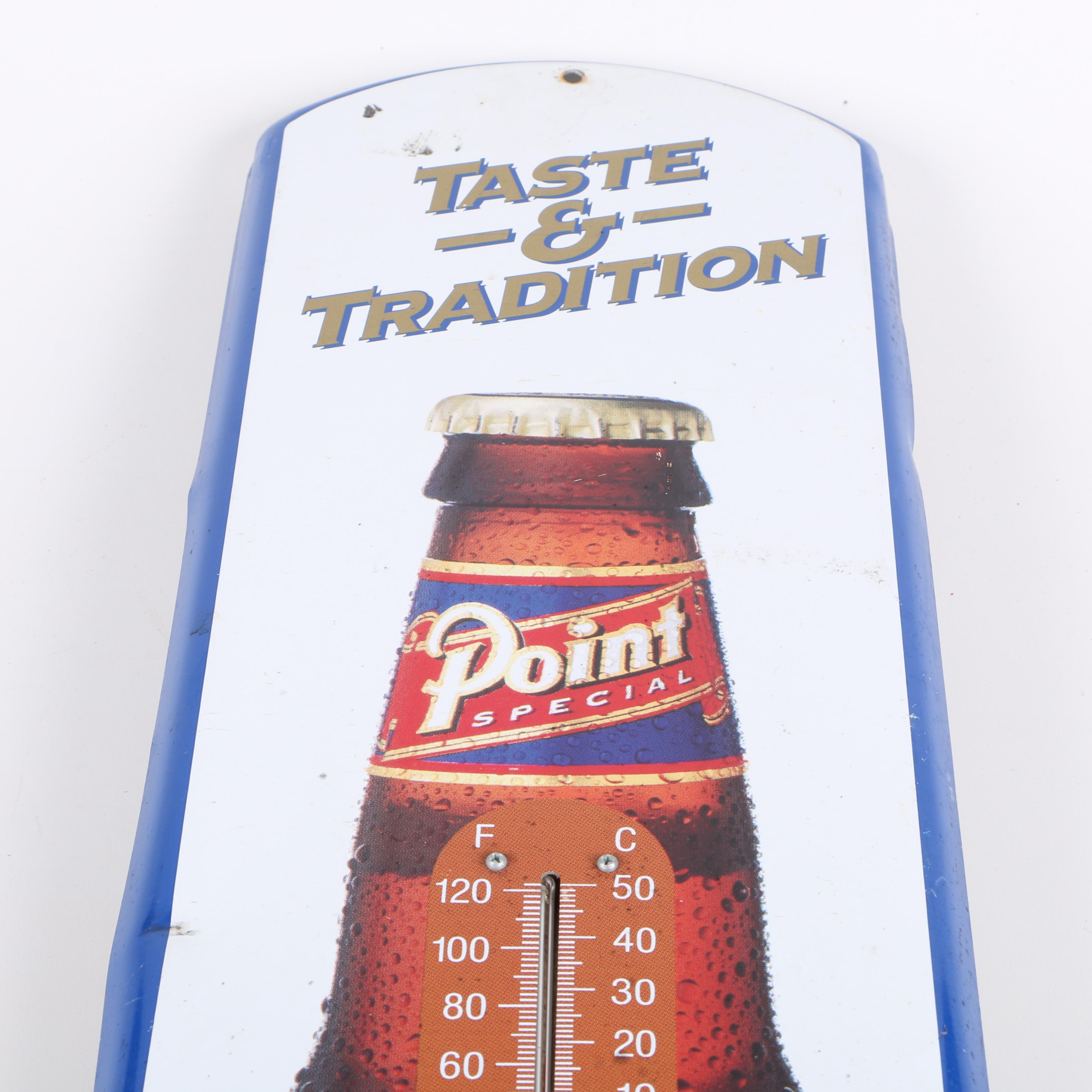 Point Beer Thermometer Sign