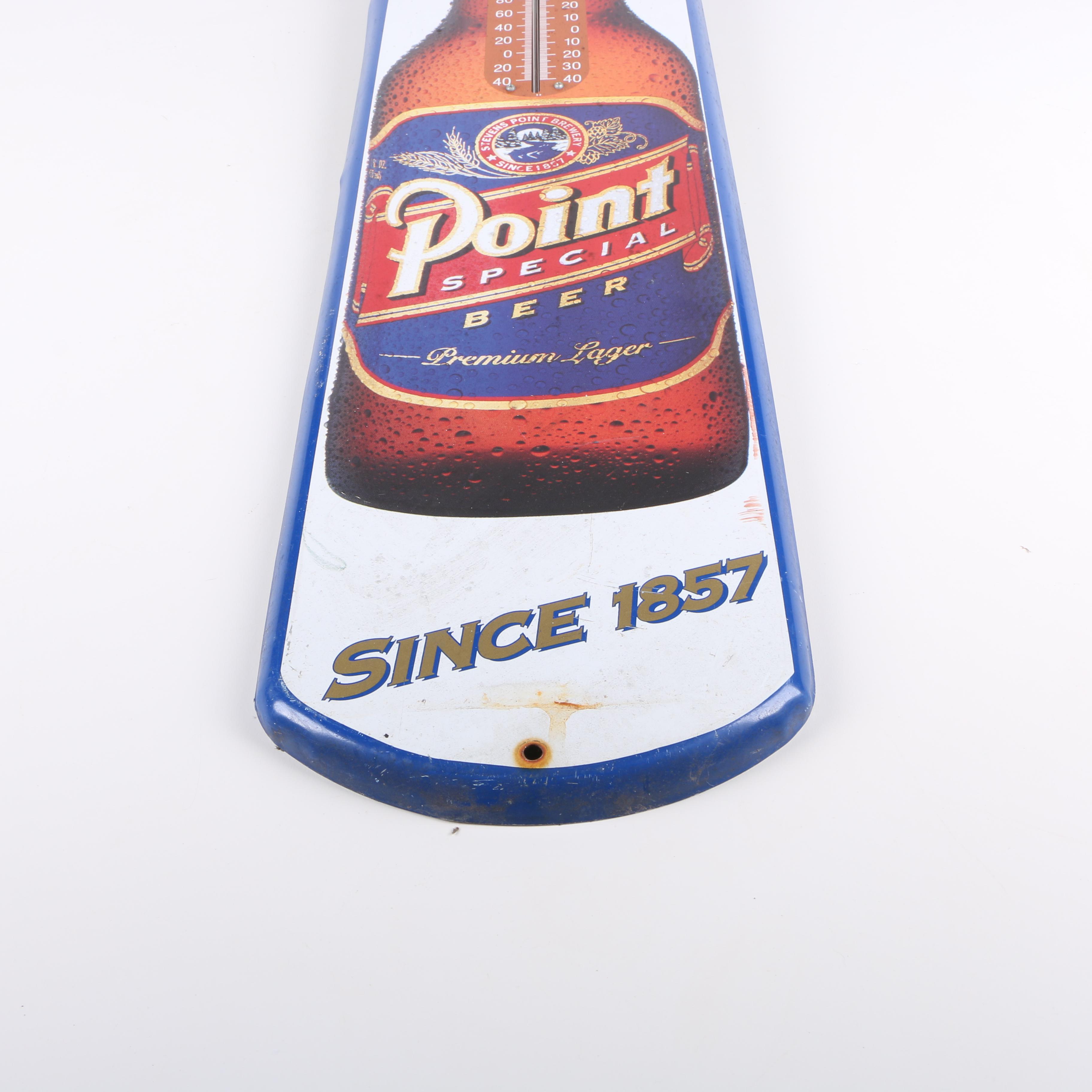 Point Beer Thermometer Sign