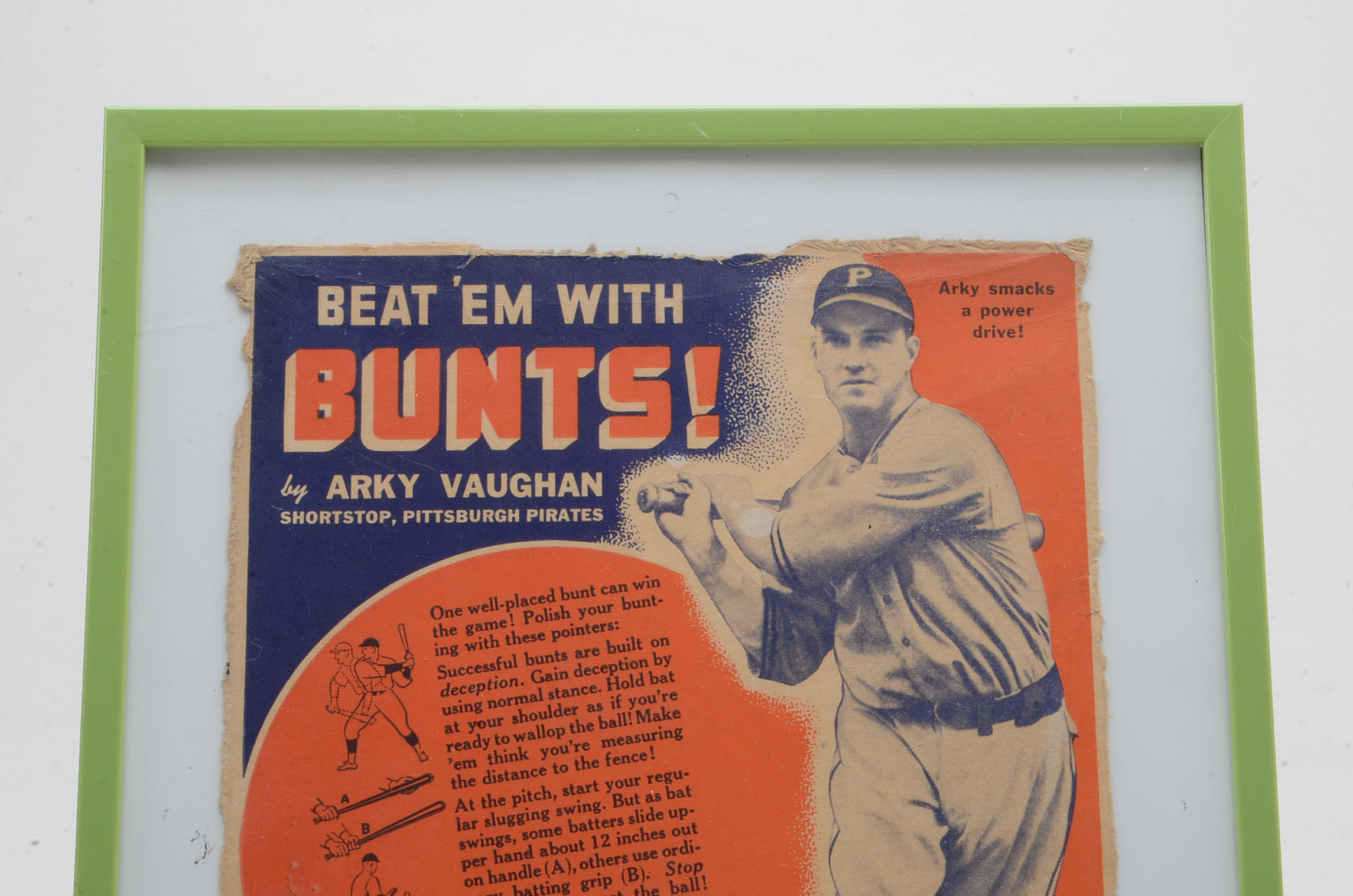 1930s Arky Vaughan Pittsburgh Pirates "Wheaties" Baseball Panel