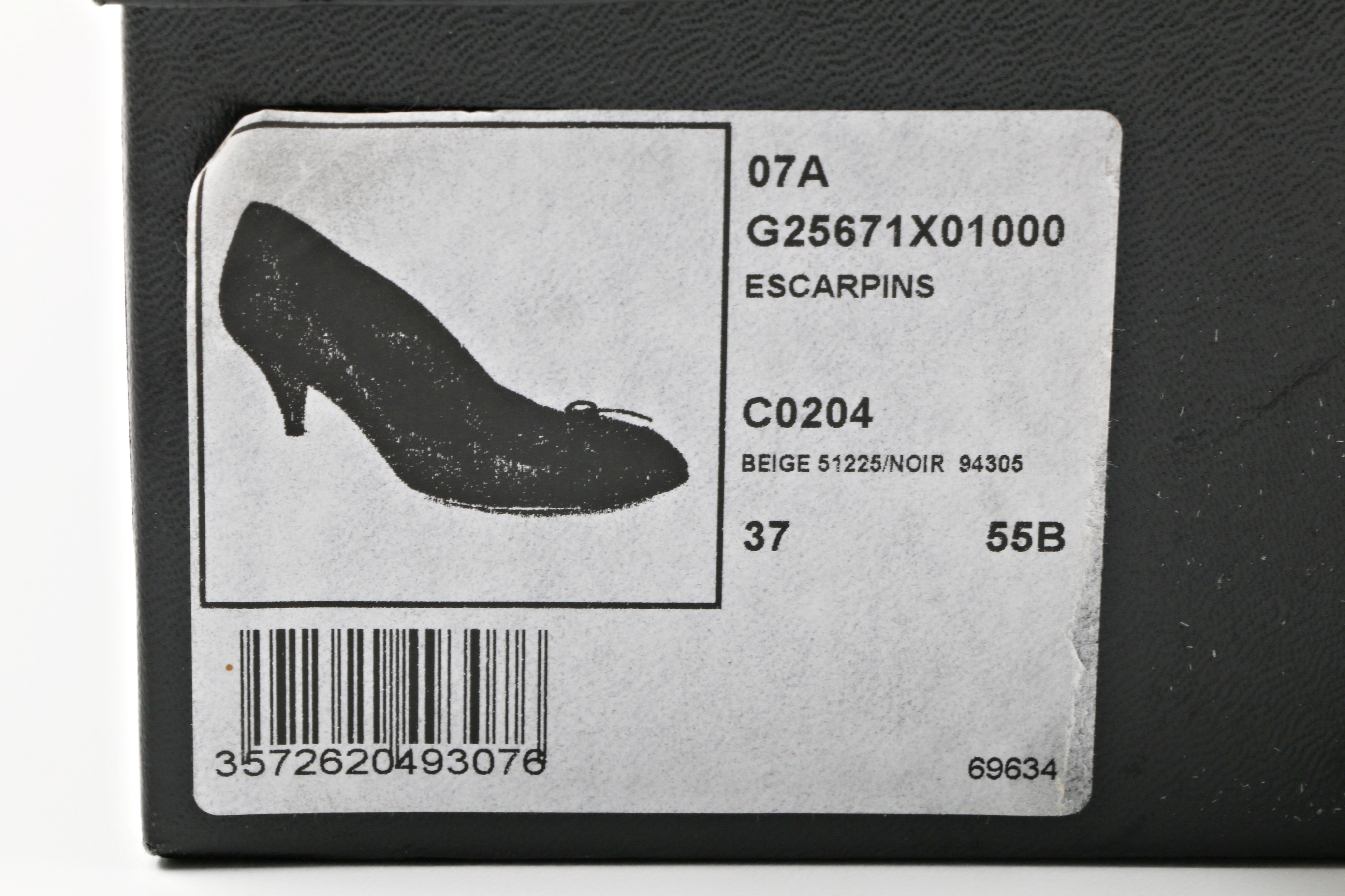 Chanel Beige and Black Kitten Heel Pump with Bow, Never Worn