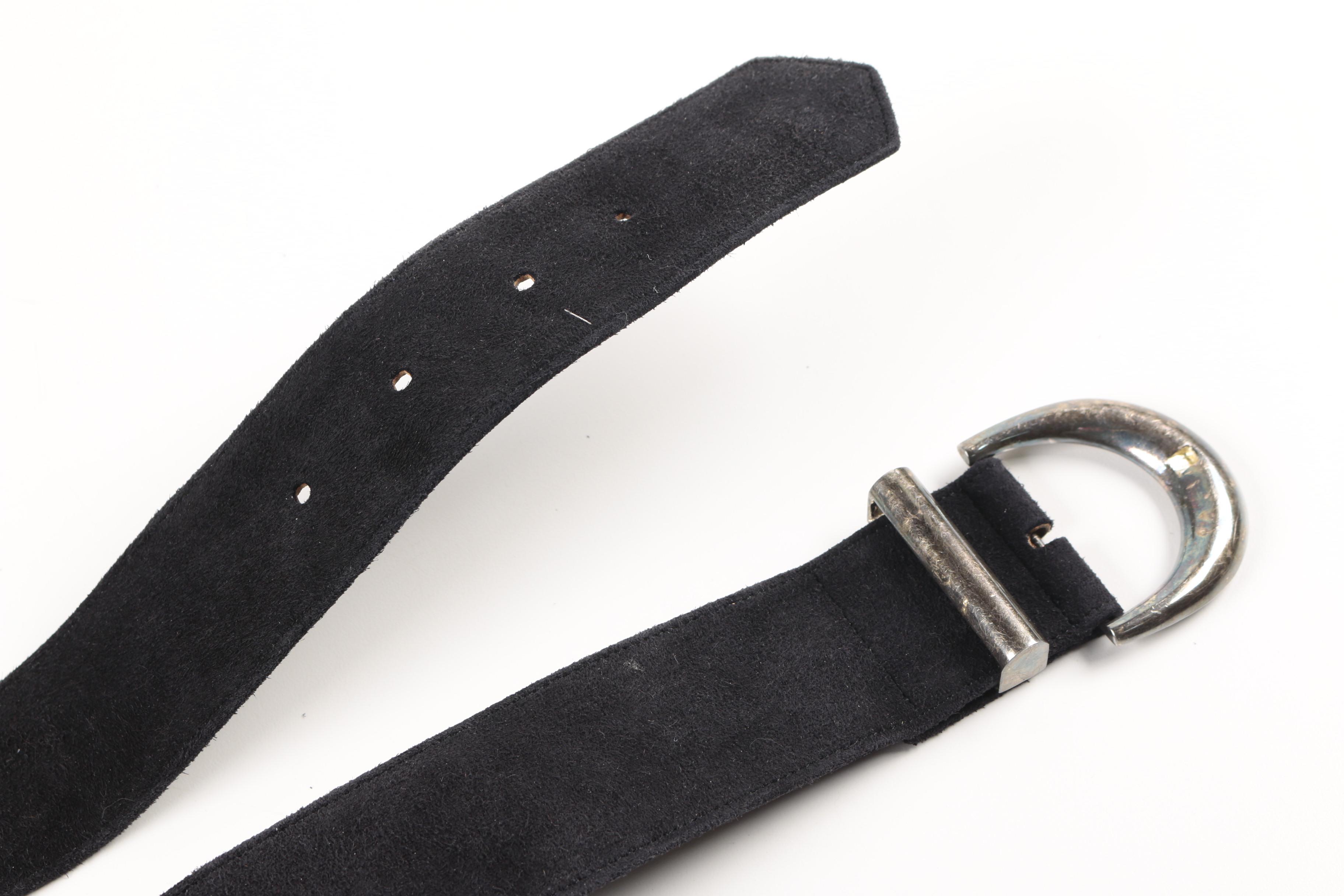 Daniel Swarovski Paris Crystal and Black Leather Belt