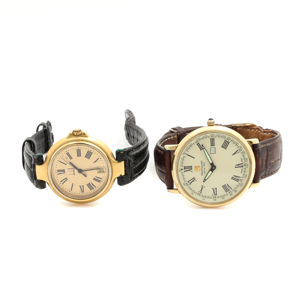 Stainless Steel and Leather Watches Including Steinhausen and Dunhill