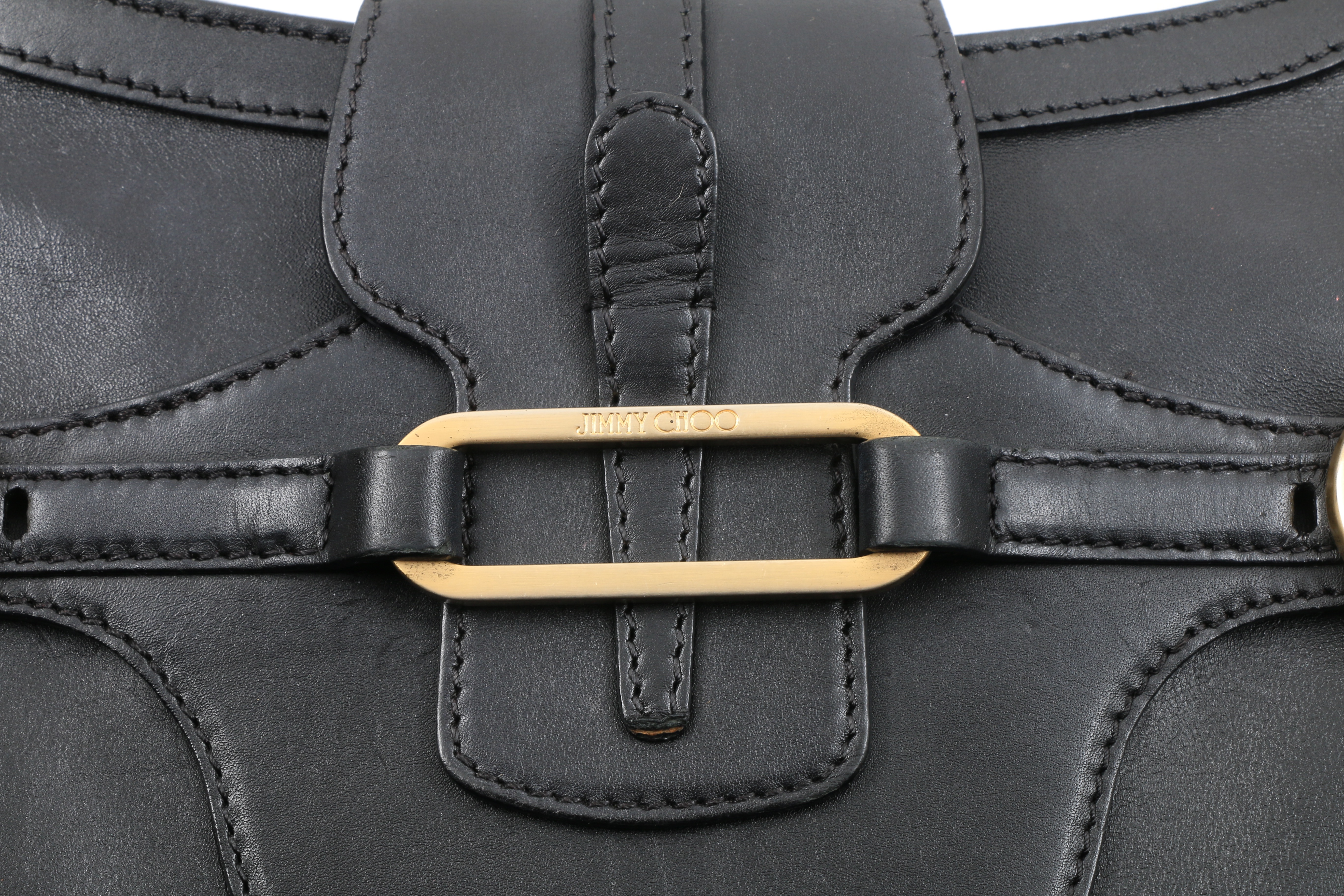 Jimmy Choo Black Leather Mini "Tulita" Hobo Handbag