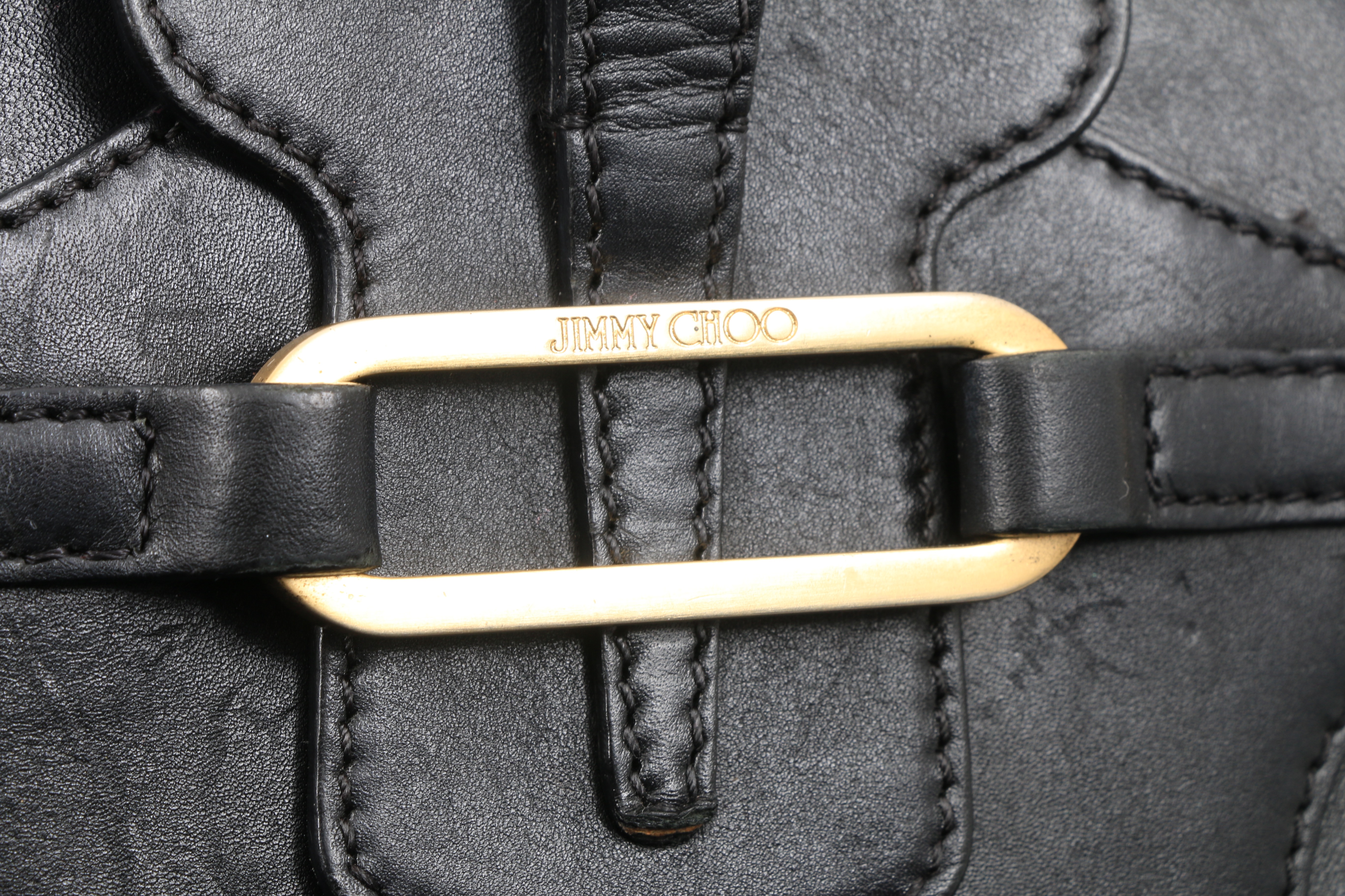 Jimmy Choo Black Leather Mini "Tulita" Hobo Handbag