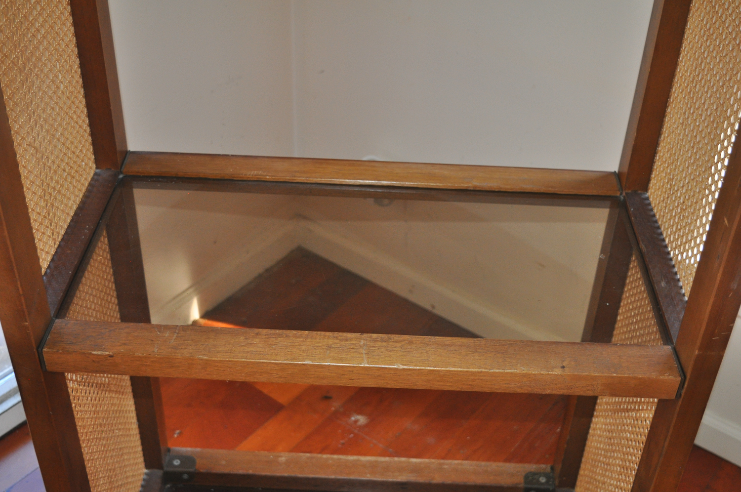 Vintage Caned Shelf