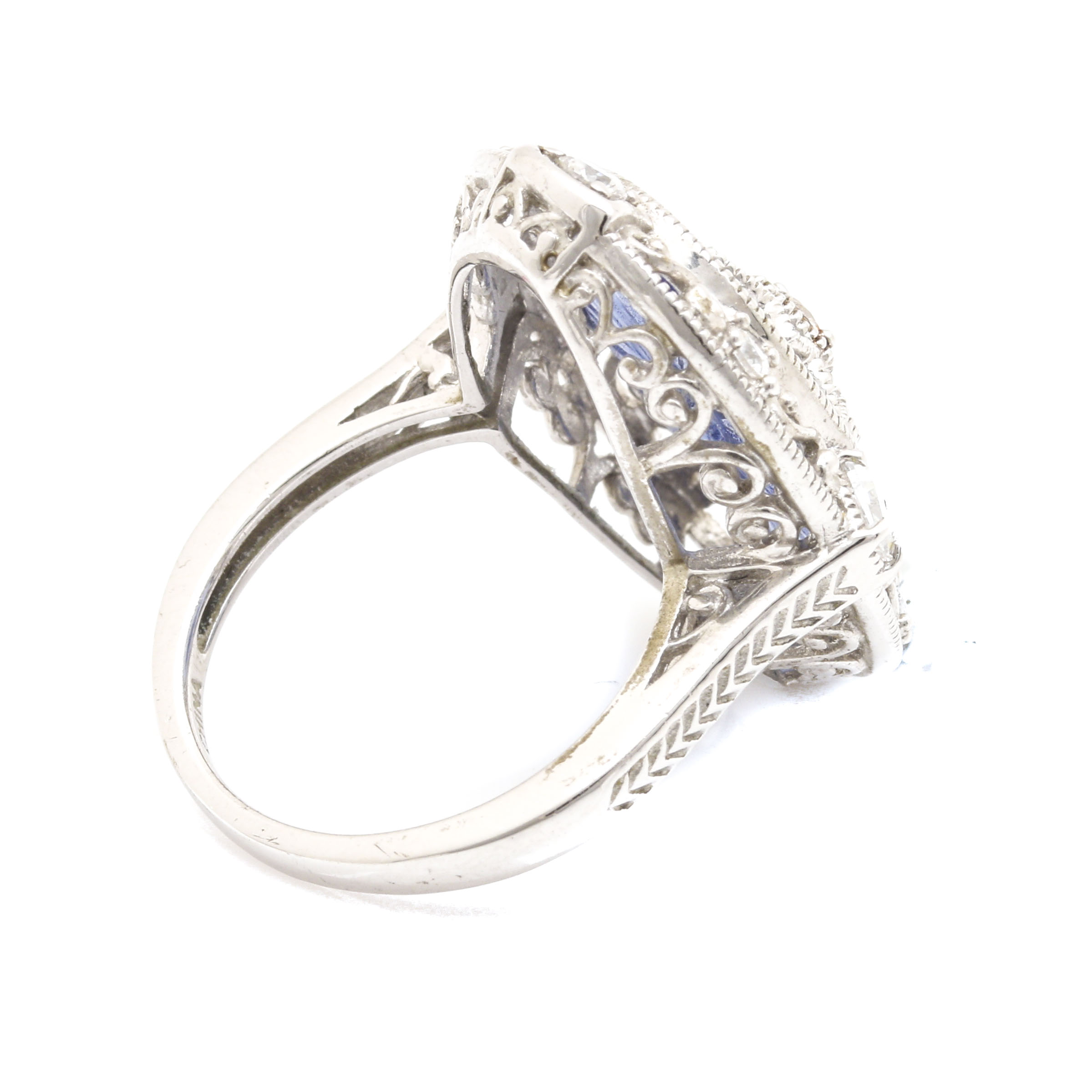 Sterling Silver Cubic Zirconia and Camphor Glass Bangle Bracelet and Ring