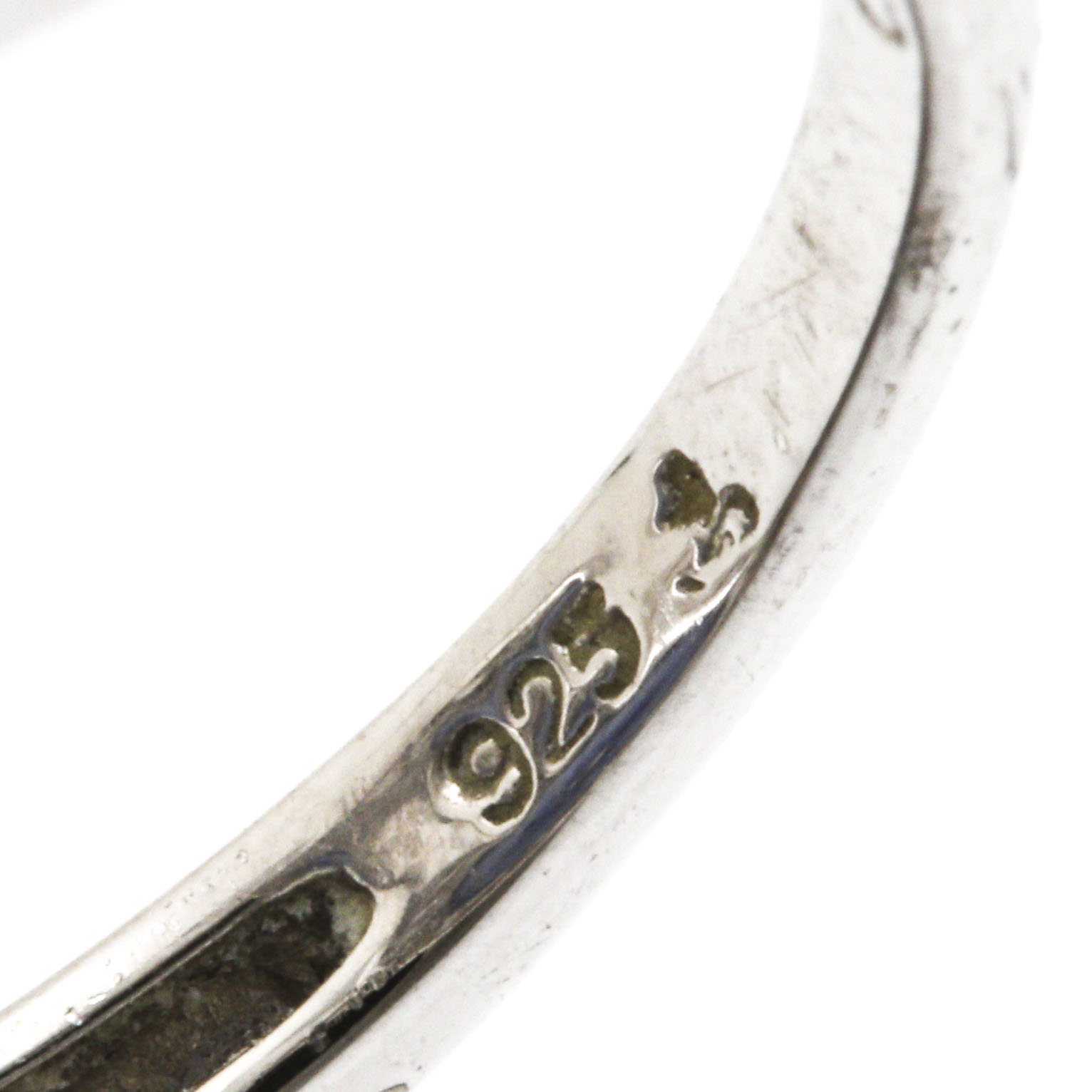 Sterling Silver Cubic Zirconia and Camphor Glass Bangle Bracelet and Ring