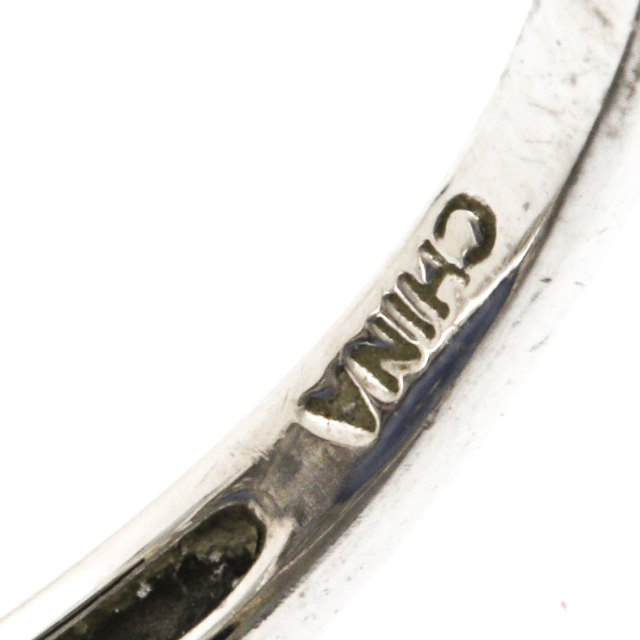 Sterling Silver Cubic Zirconia and Camphor Glass Bangle Bracelet and Ring