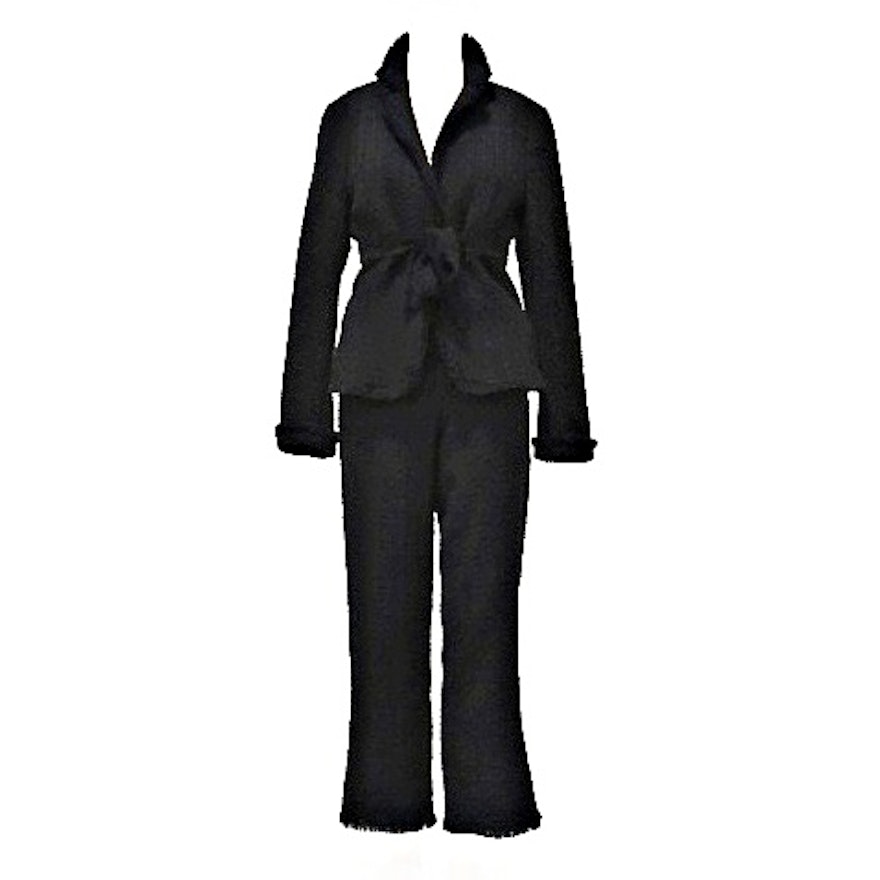 Moschino "Cheapandchic" Black Boucle Jacket and Embellished Pants