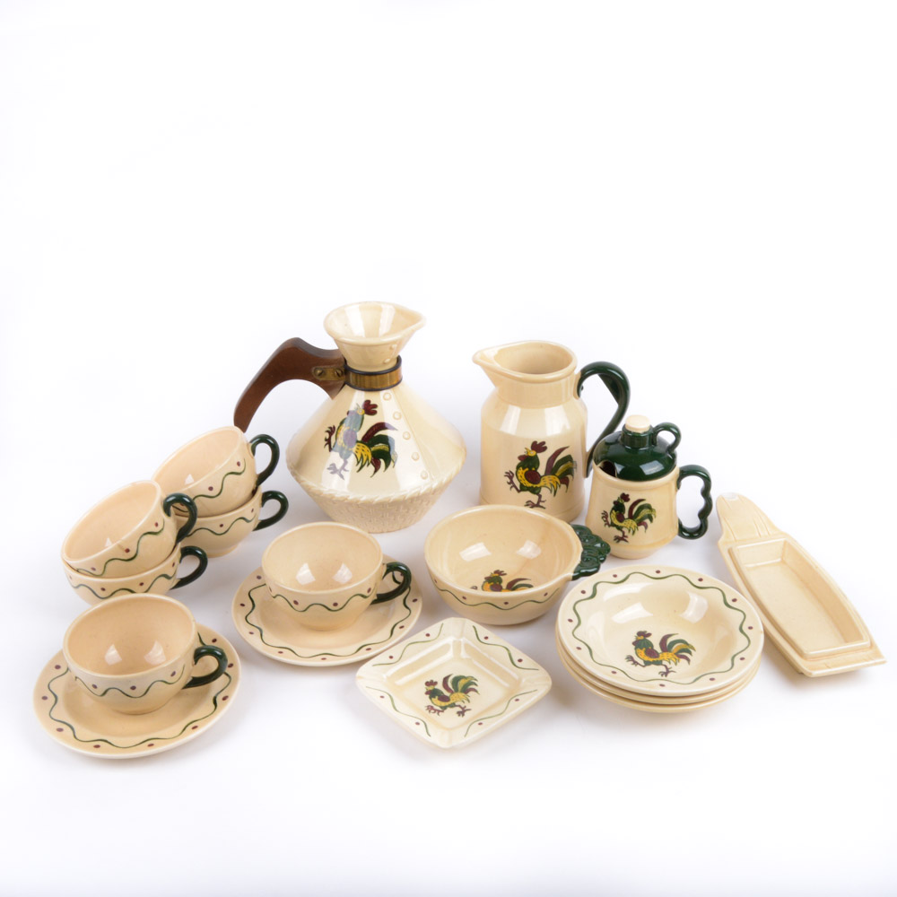 Metlox Poppytrail "California Provincial" Pattern Ceramic Coffee Set