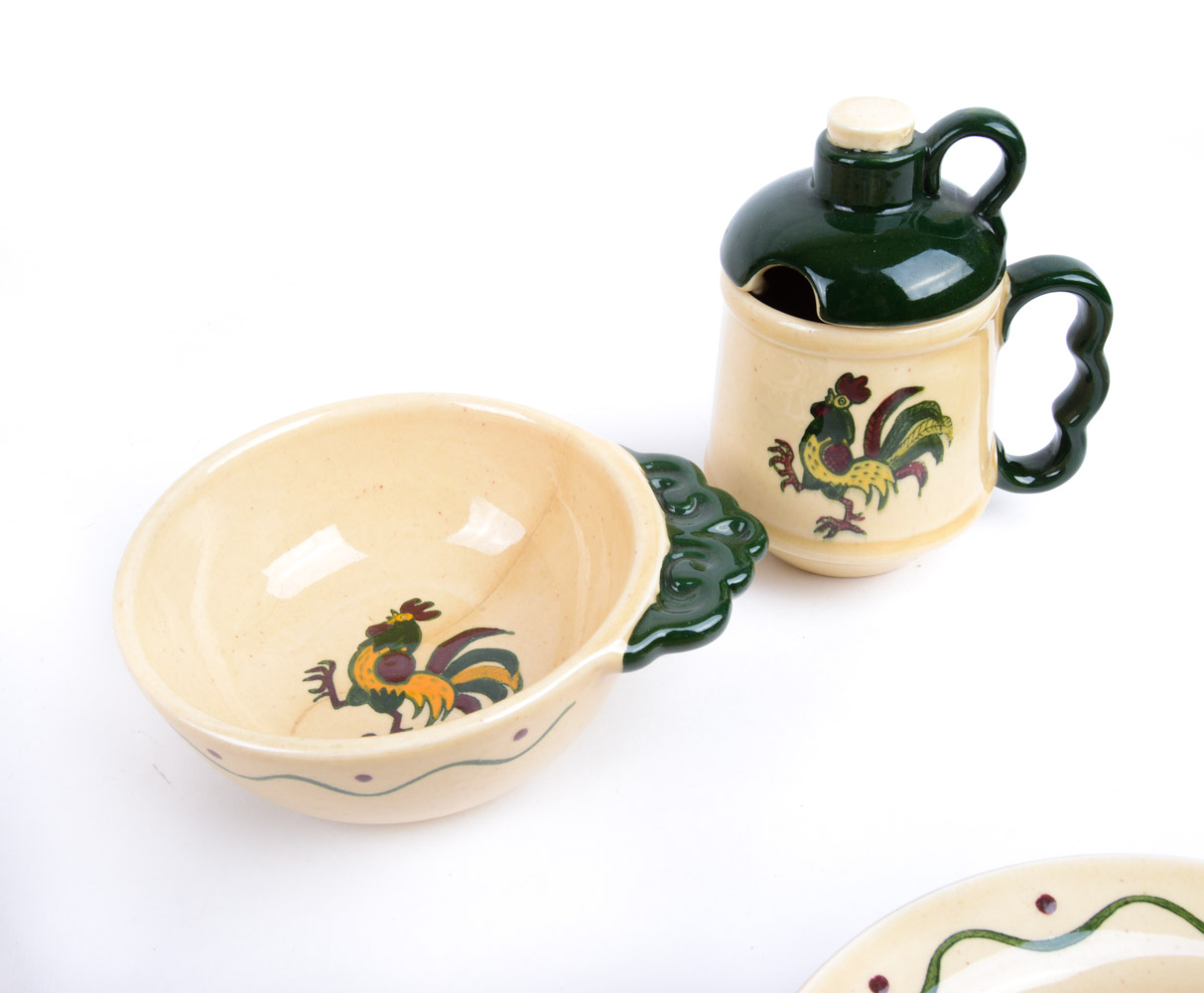 Metlox Poppytrail "California Provincial" Pattern Ceramic Coffee Set
