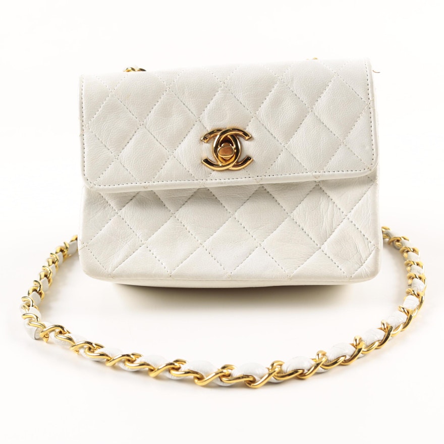 Vintage Chanel Quilted Crossbody Flap Purse