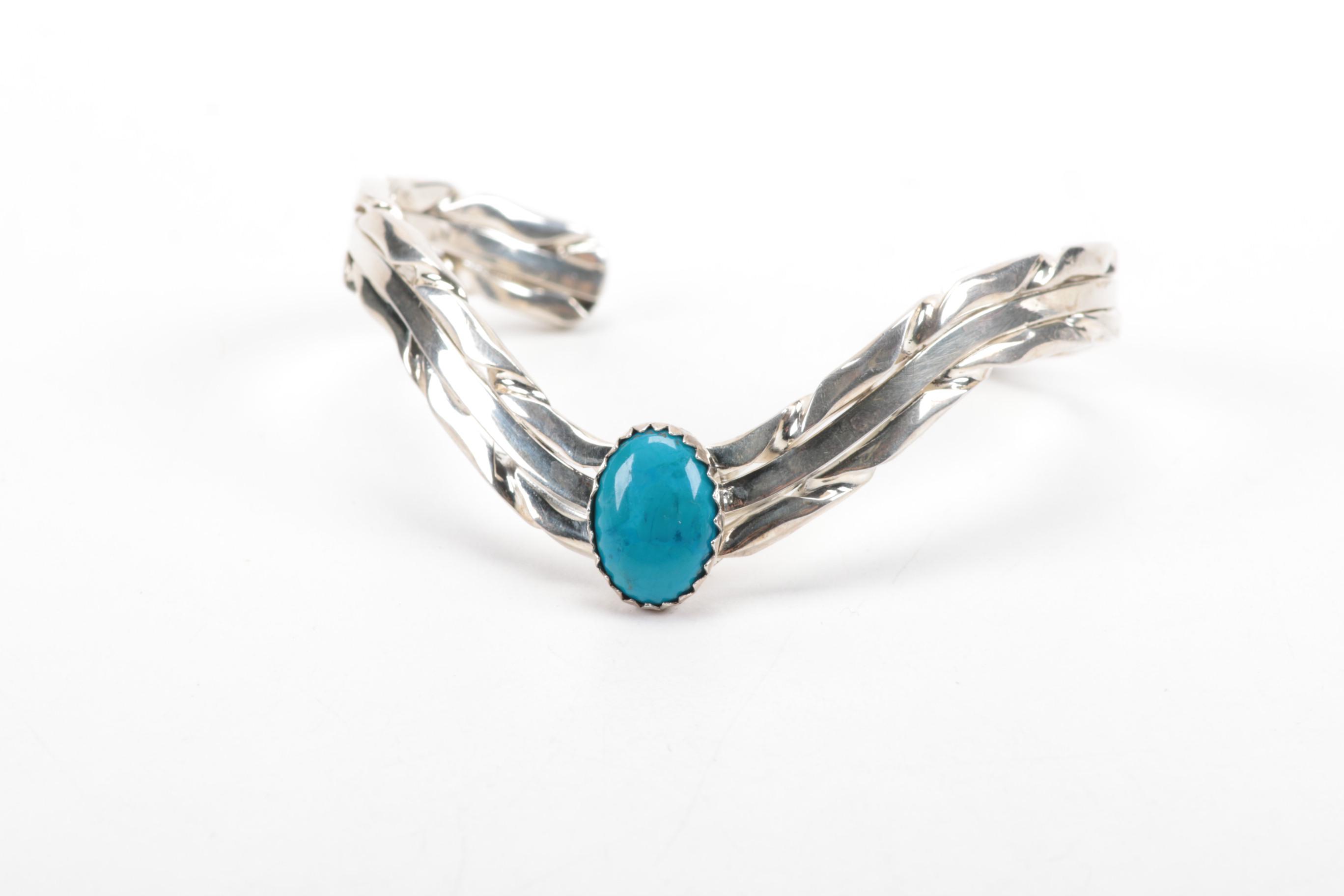 Sterling Silver Bracelets Including Turquoise