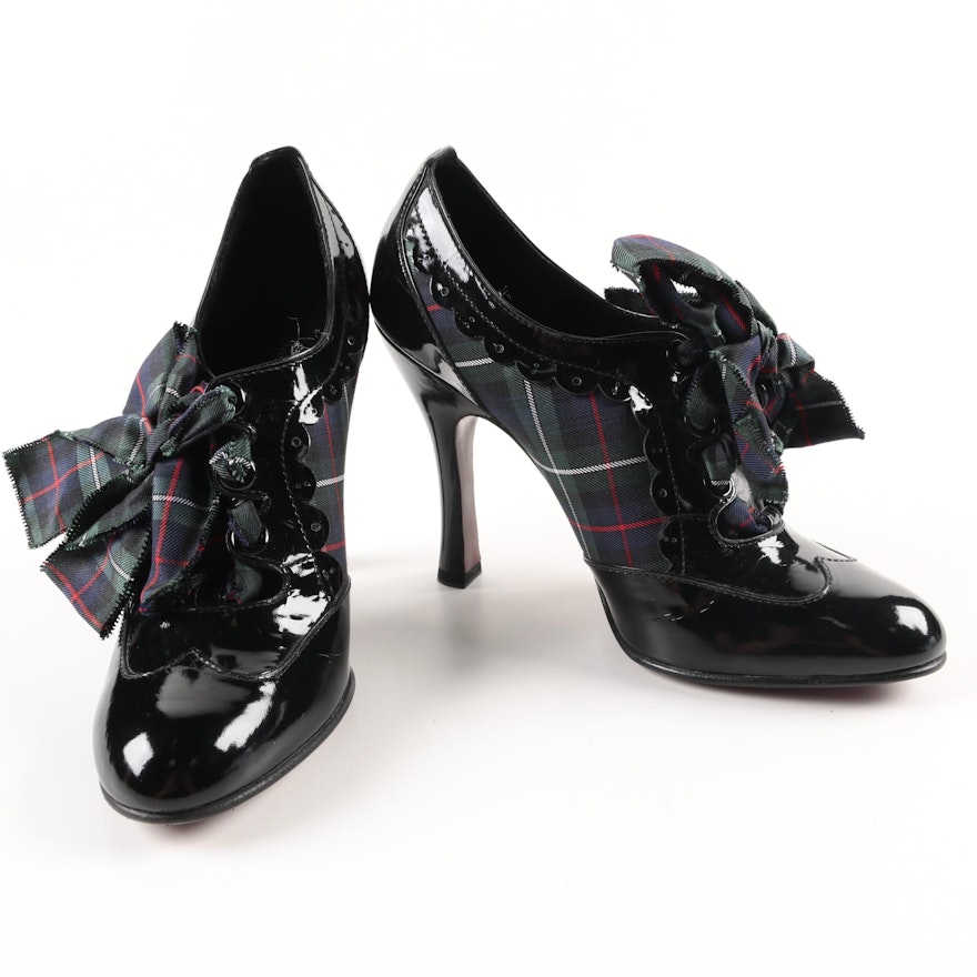 Louis Vuitton Patent Leather and Tartan Plaid Heels