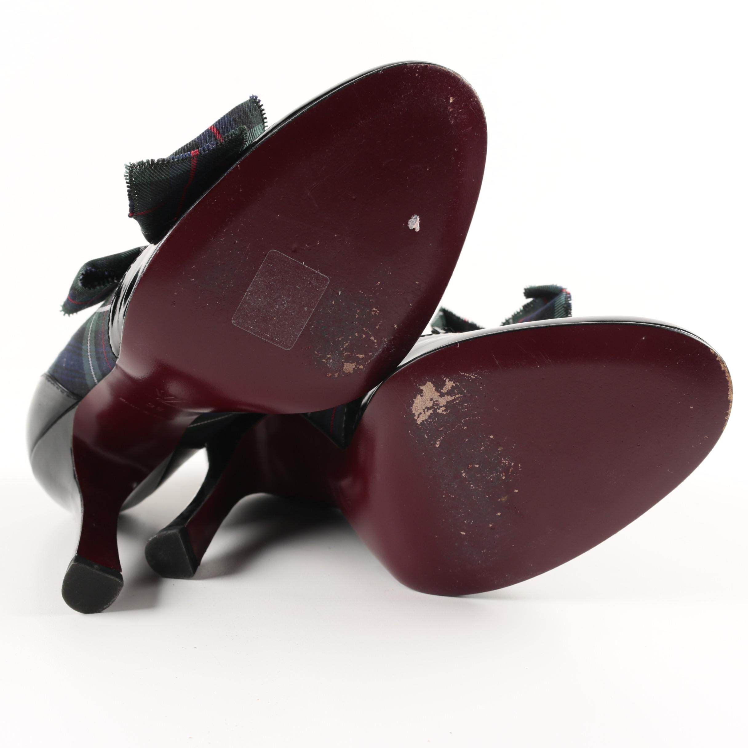 Louis Vuitton Patent Leather and Tartan Plaid Heels