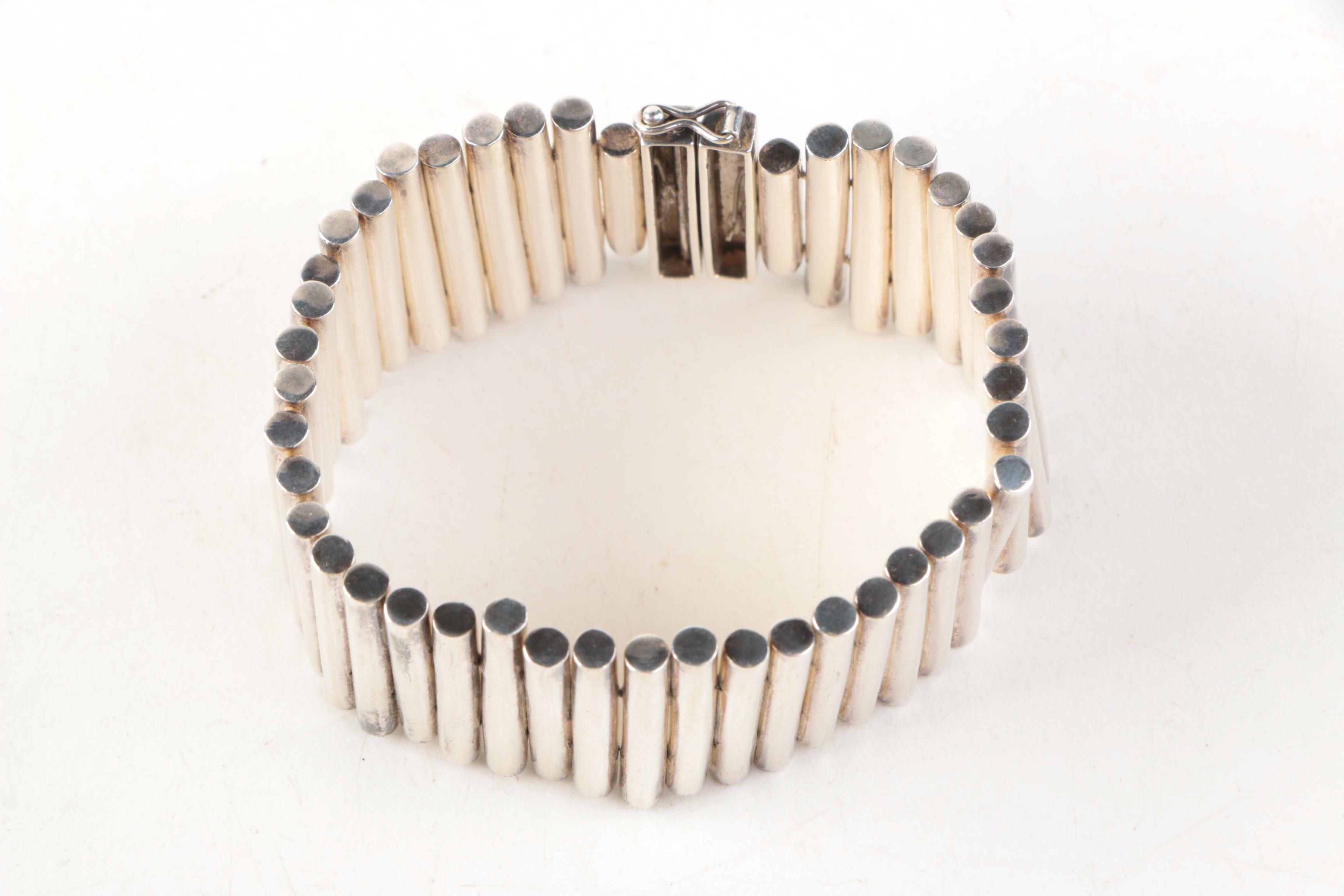 Sterling Silver Bar Link Bracelet