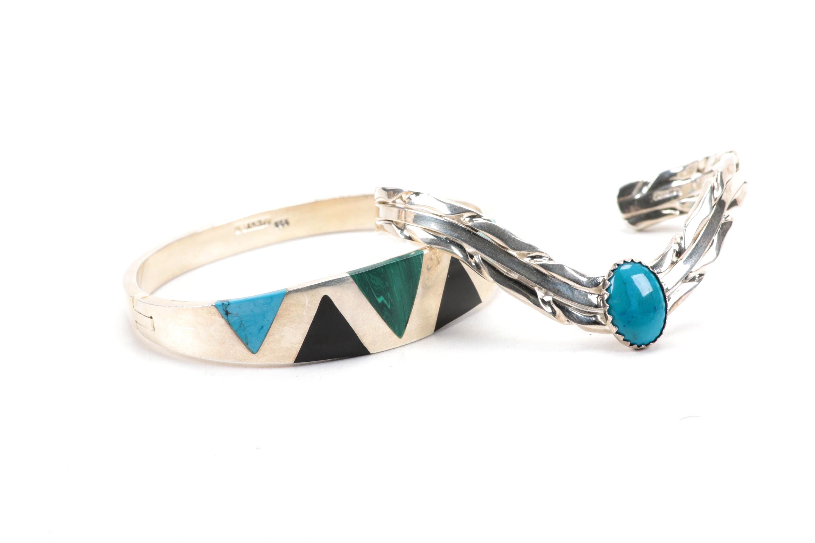 Sterling Silver Bracelets Including Turquoise