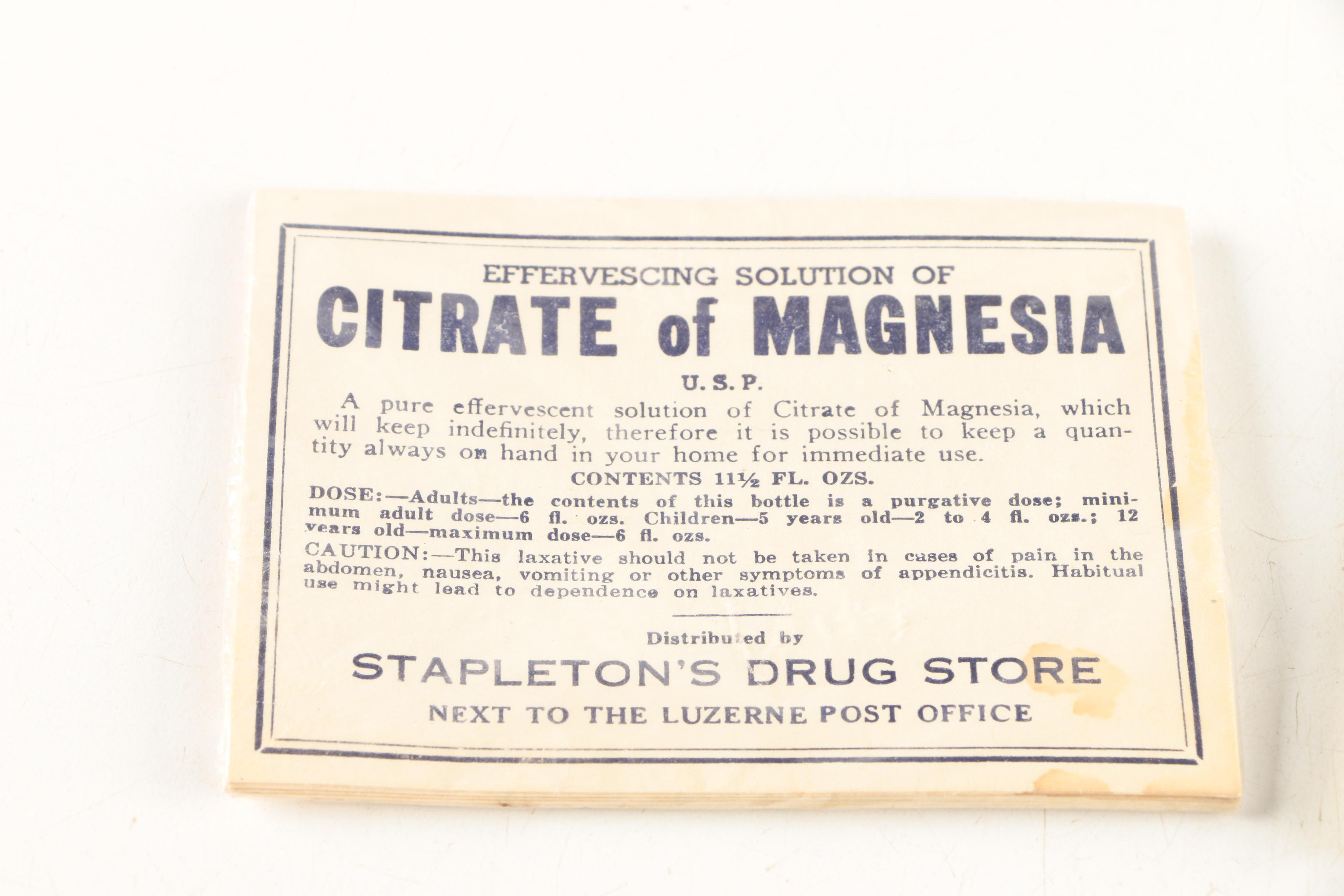Vintage R. M. Stapleton's Drug Store Labels