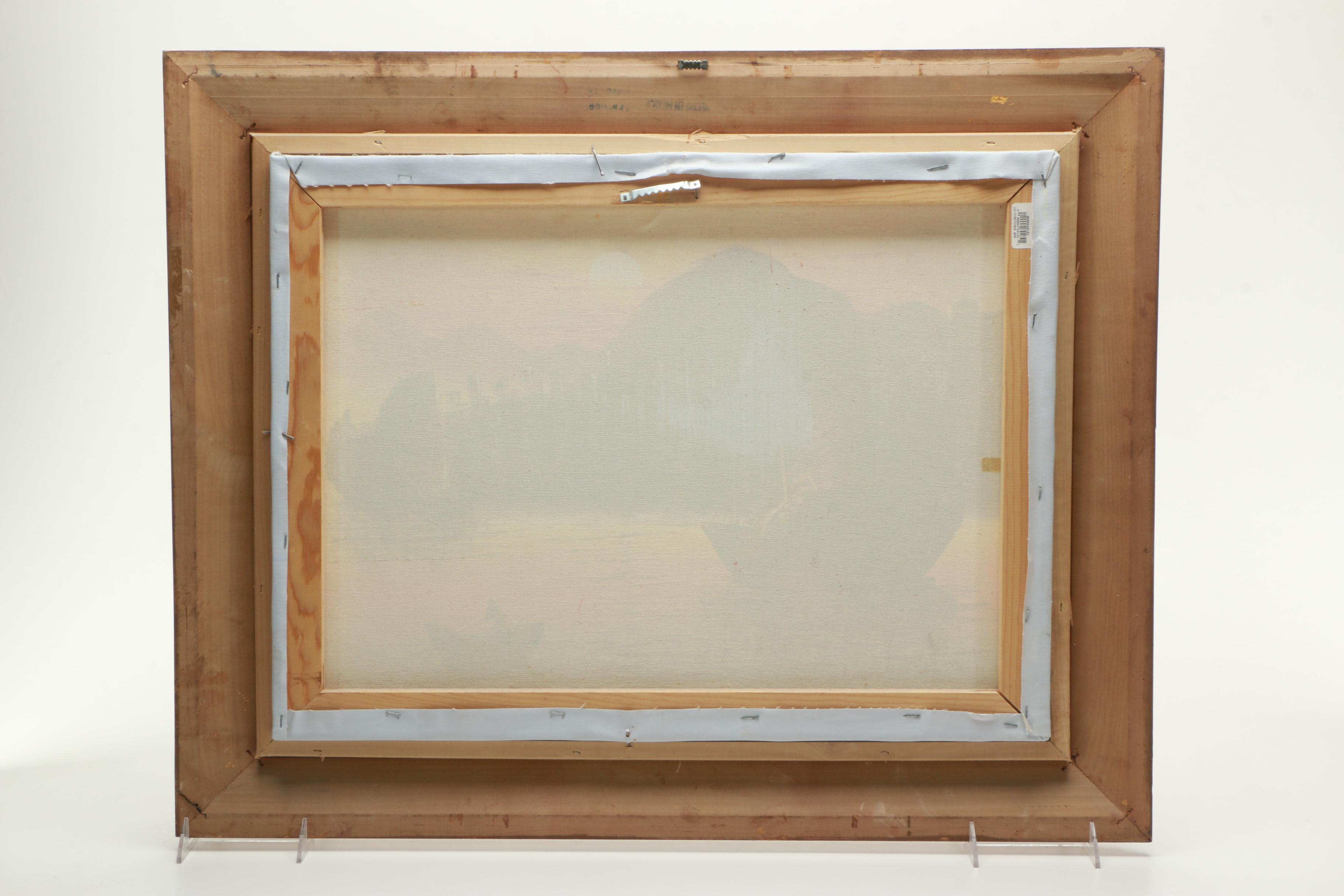 Tang Ping Oil Painting on Canvas of Ship Scene