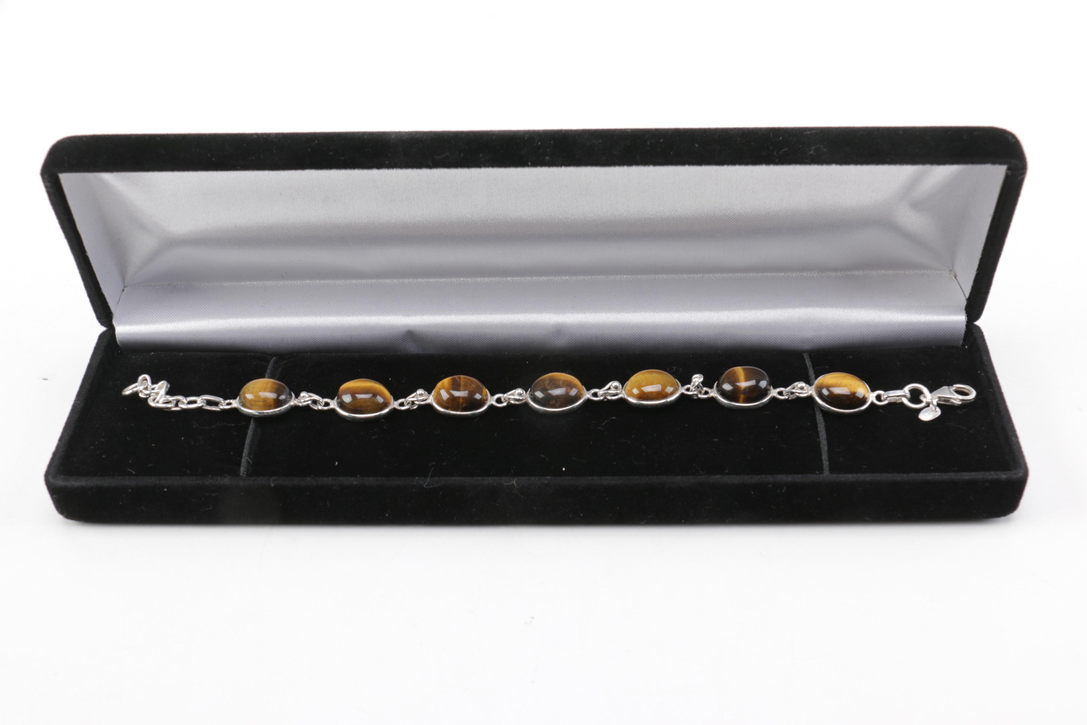 Sterling Silver Tigers Eye Bracelet