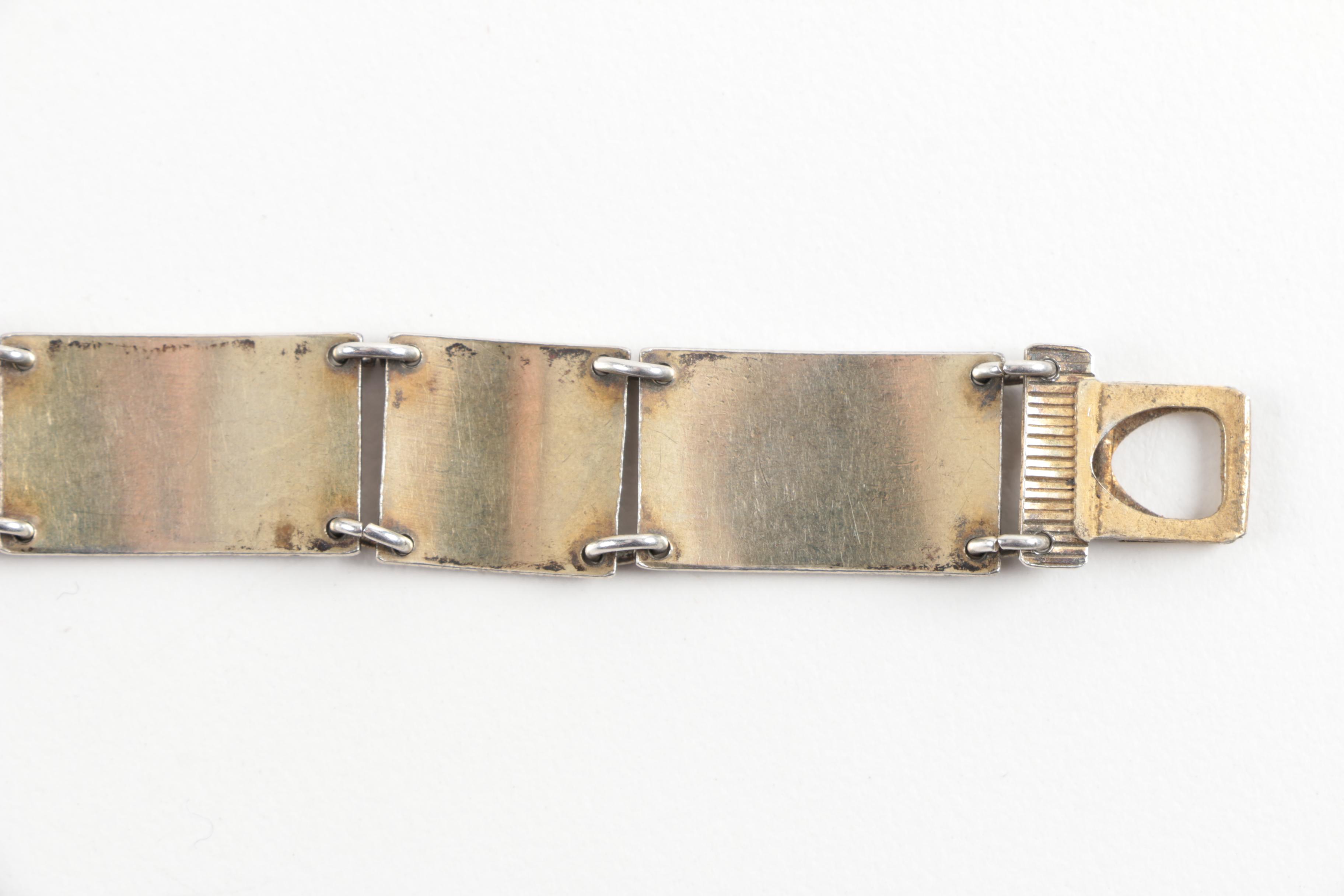 David-Andersen Sterling Silver Guilloché Enamel Bracelet from Norway